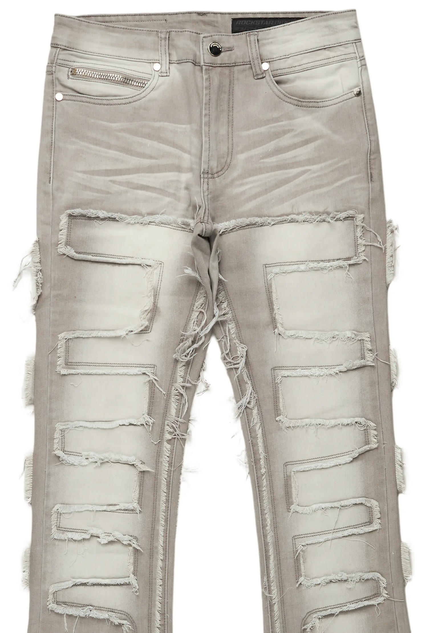 Shake Grey Stacked Flare Jean