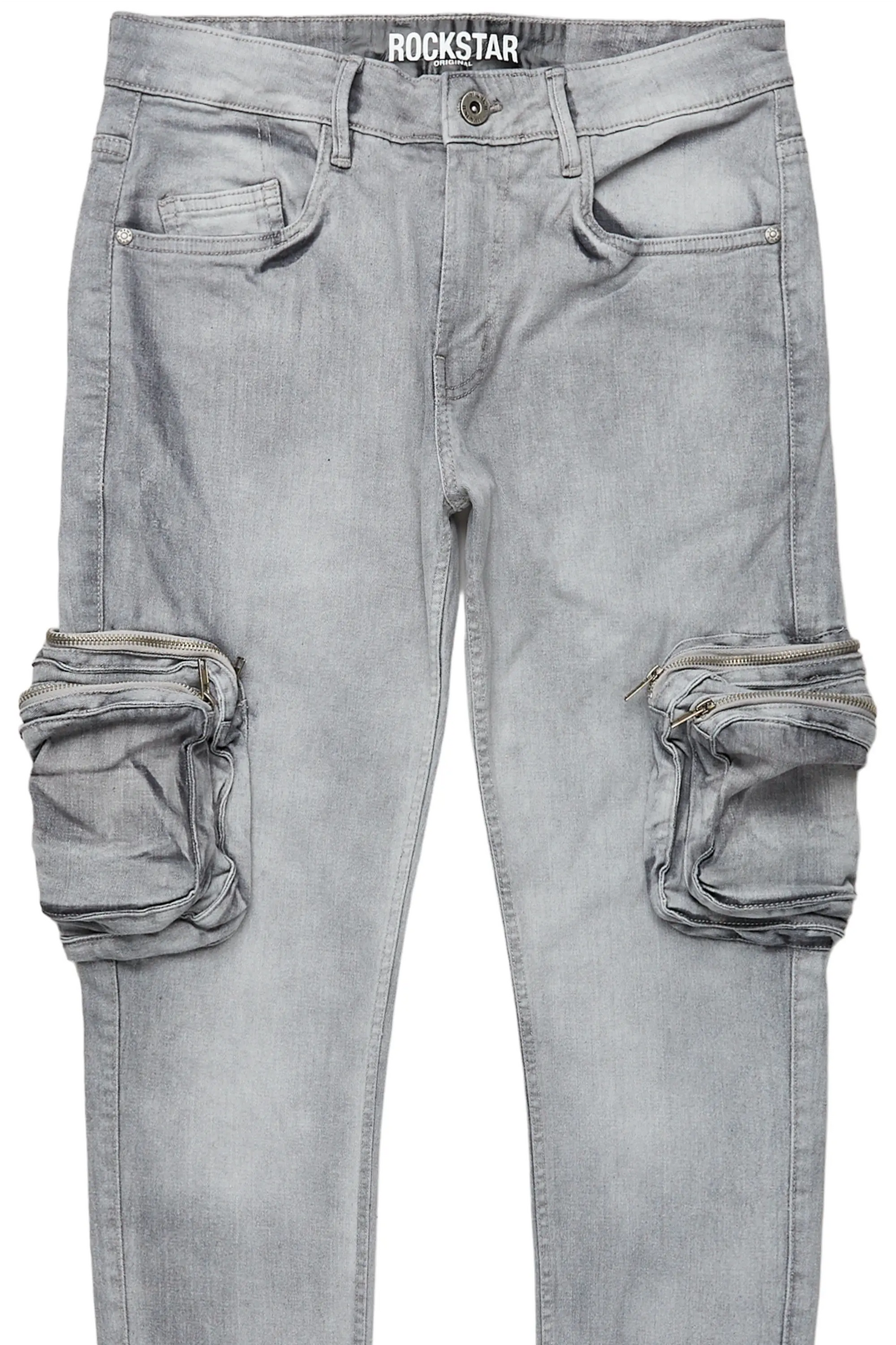 Falan Grey Skinny Fit Cargo Jean