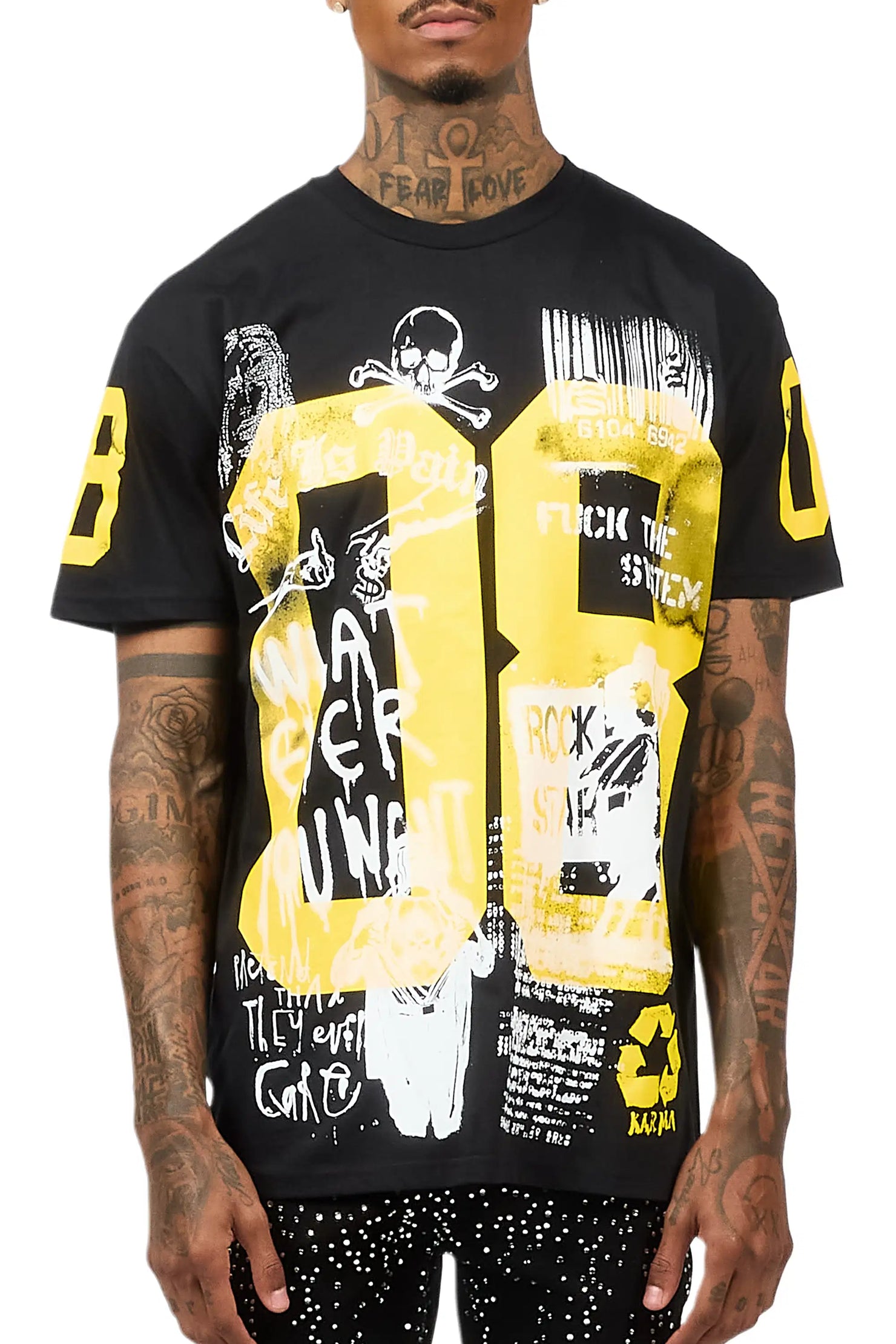 Grill 3.0 Black/Yellow Oversized Graphic T-Shirt