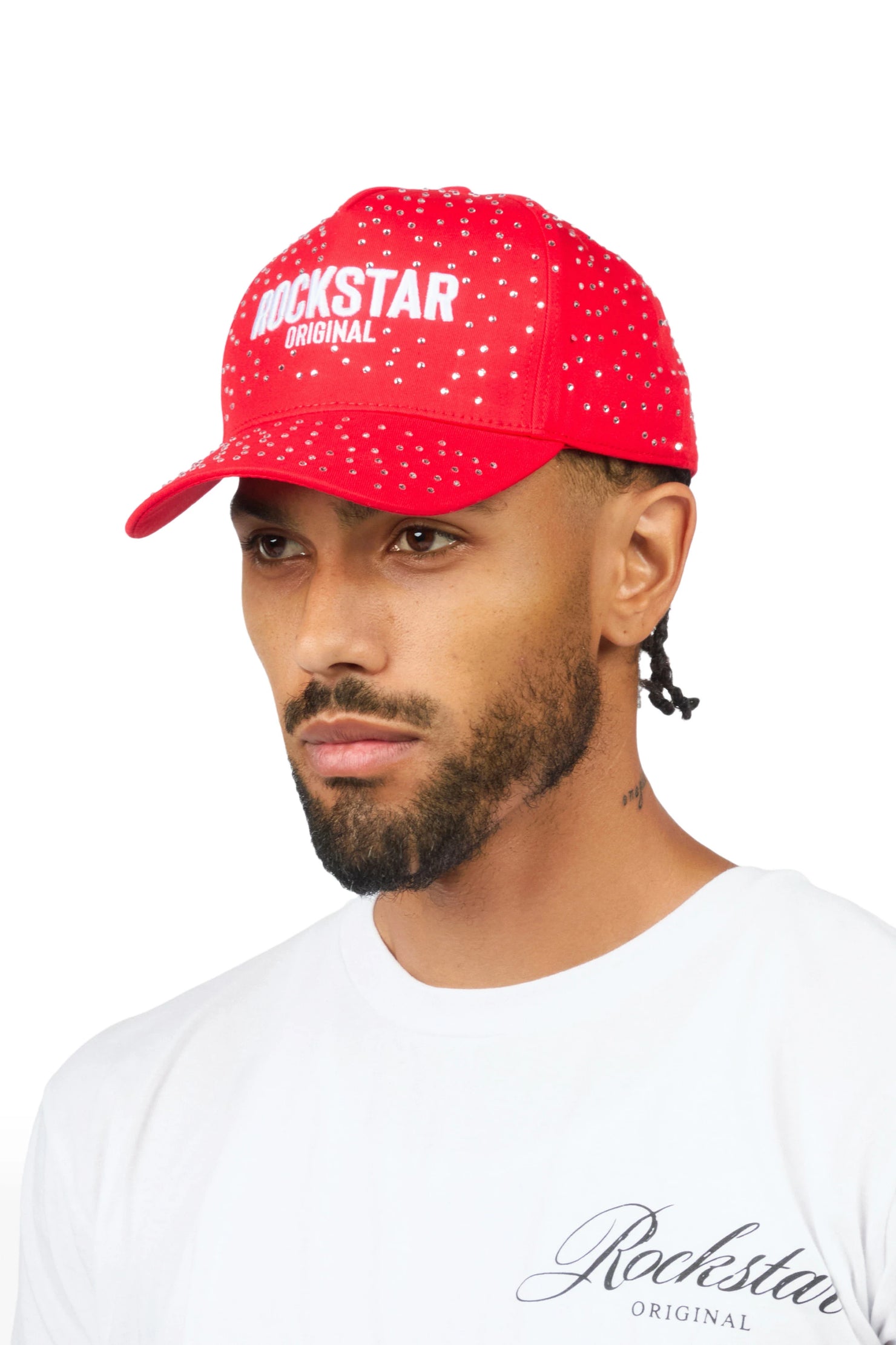 Jonathan Red Rhinestone Trucker Hat