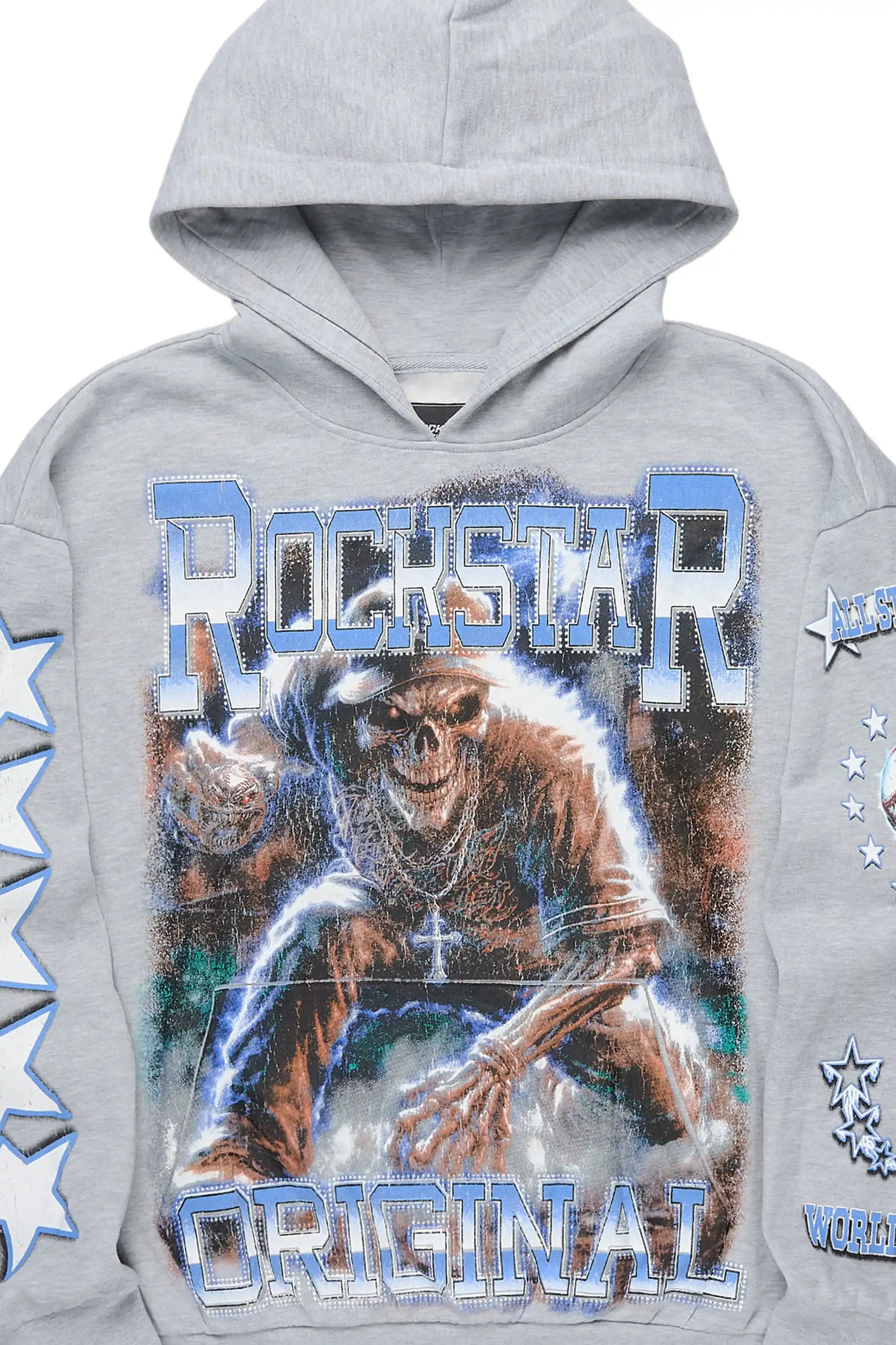 Marxe Heather Grey Graphic Hoodie