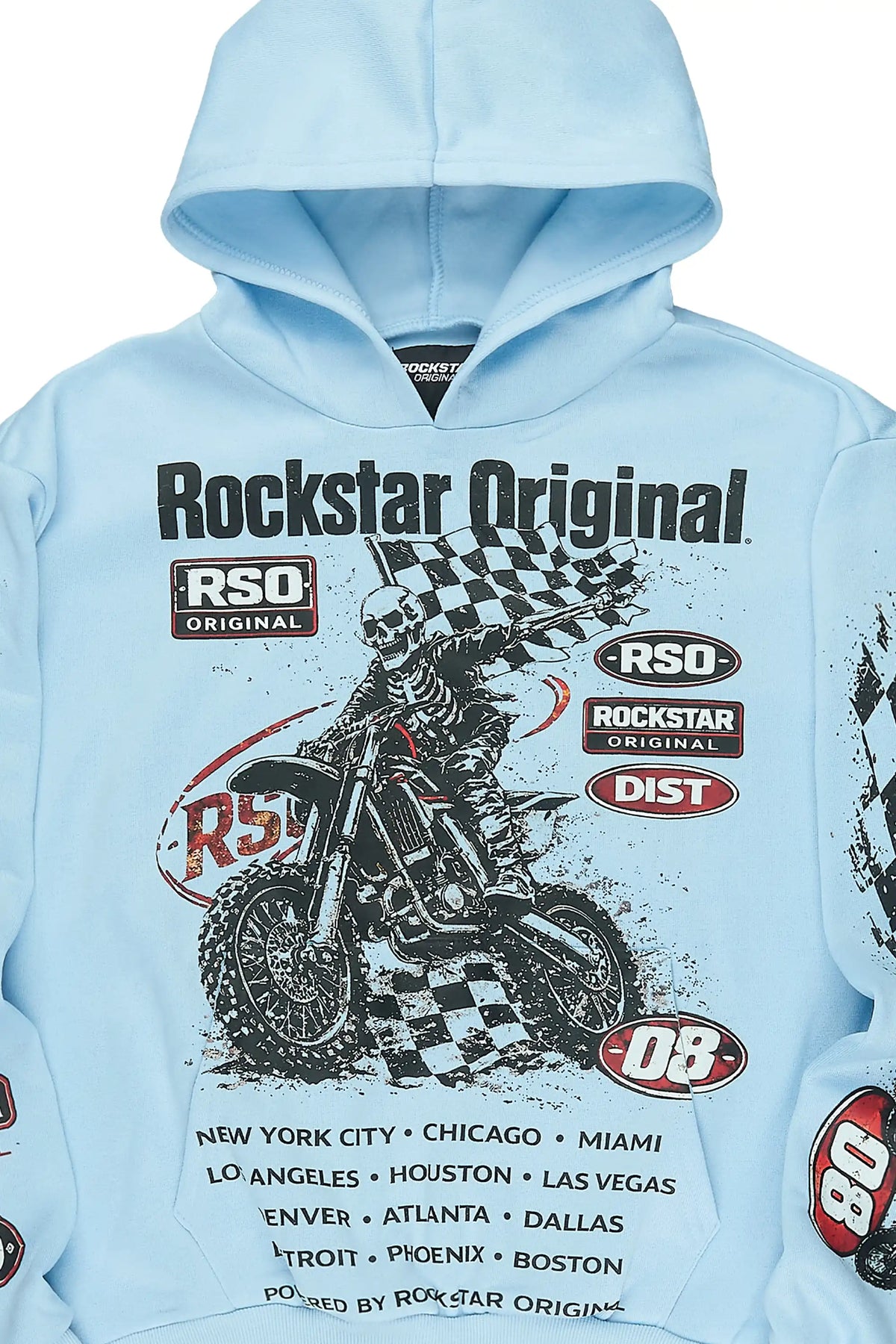 Boys Ryatt Light Blue Graphic Hoodie