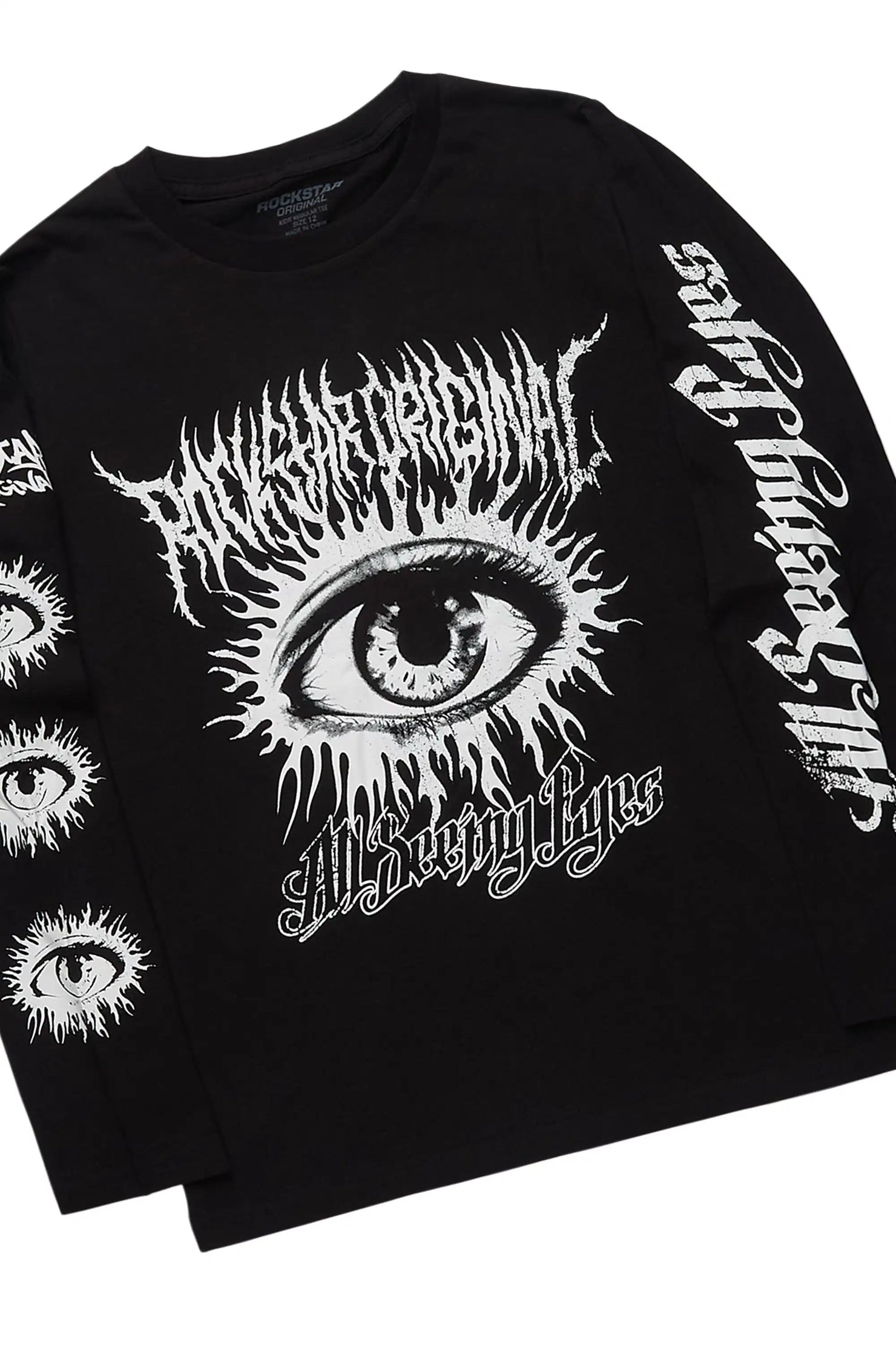 Boys Amos Black L/S T-Shirt & Gentry Camo Stacked Jean Set