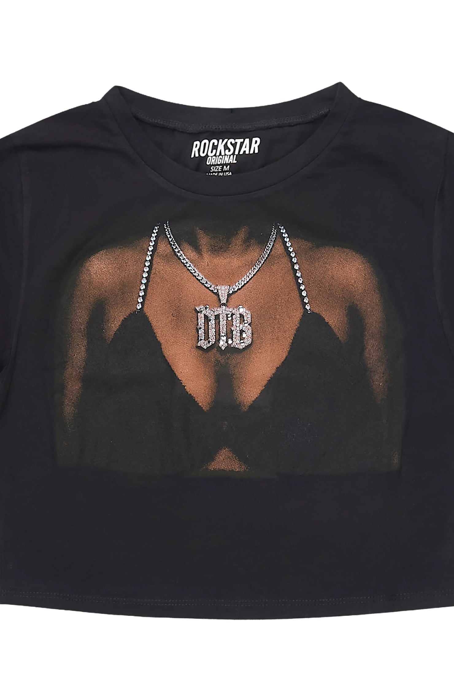RSO X Diamond the Body Collab Black Baby Tee Shirt