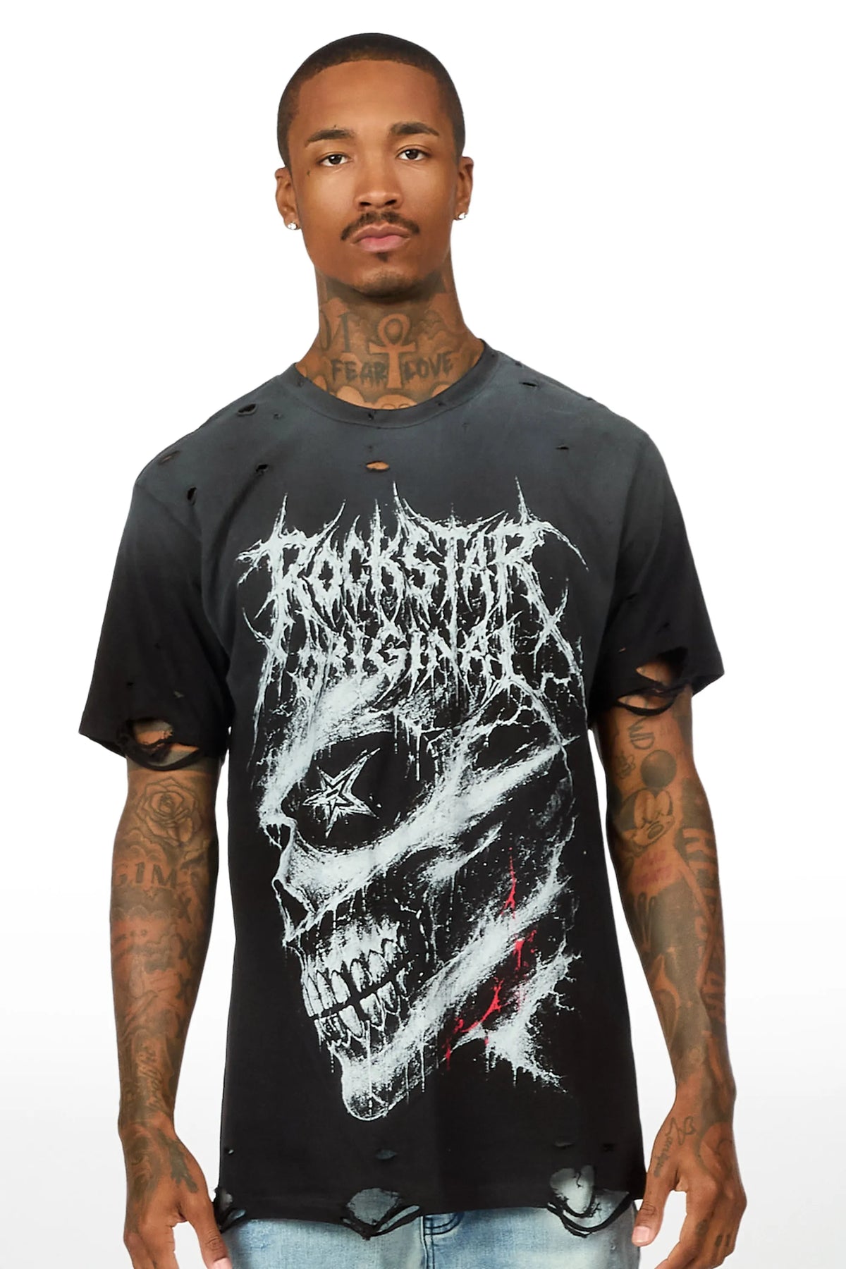 Locke Black Oversized Graphic T-Shirt