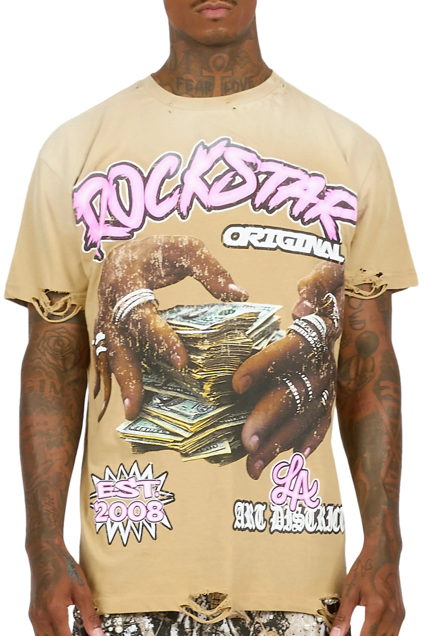 Madhur Beige Oversized Graphic T-Shirt