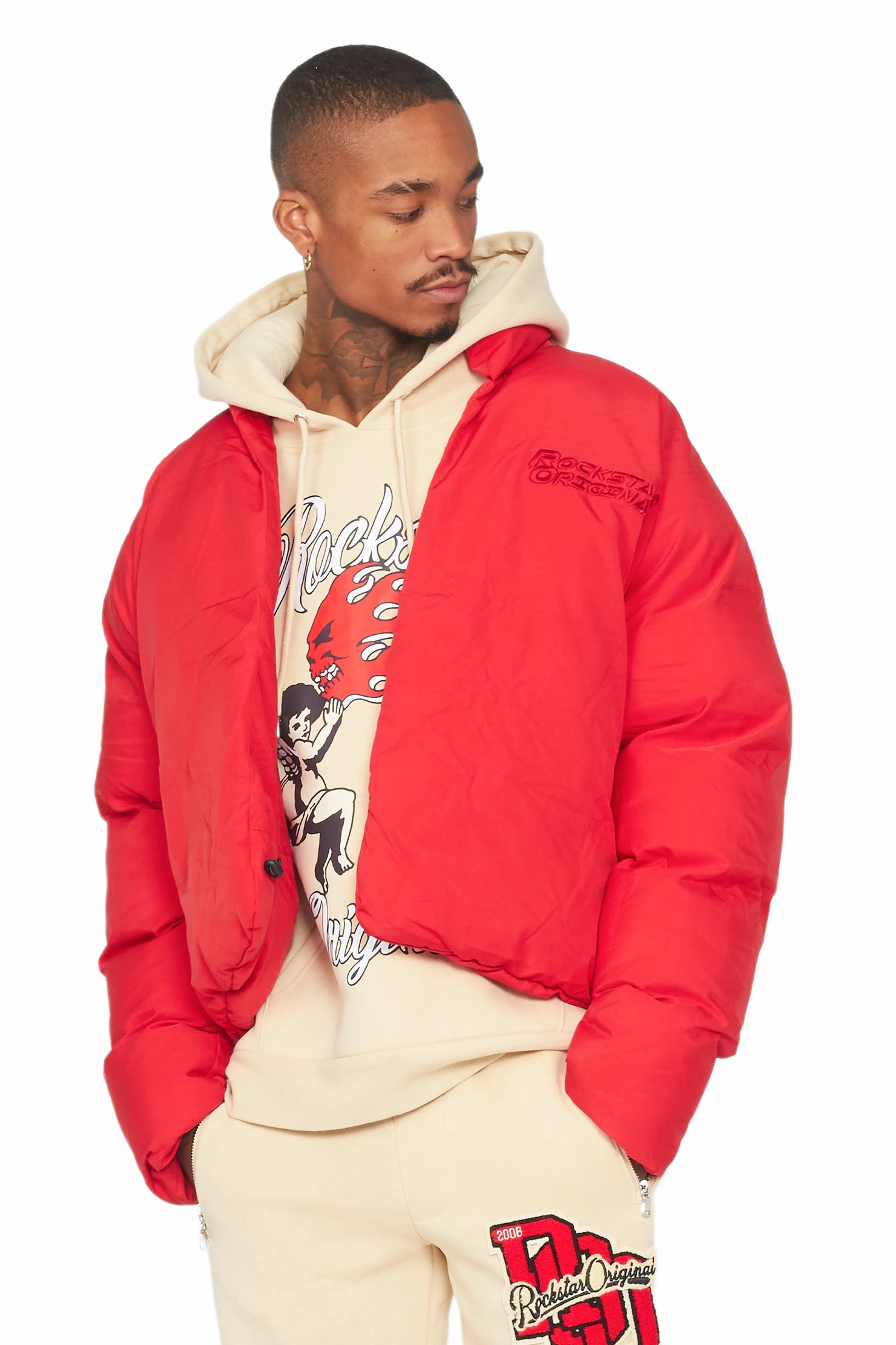 Damien Red Puffer Jacket