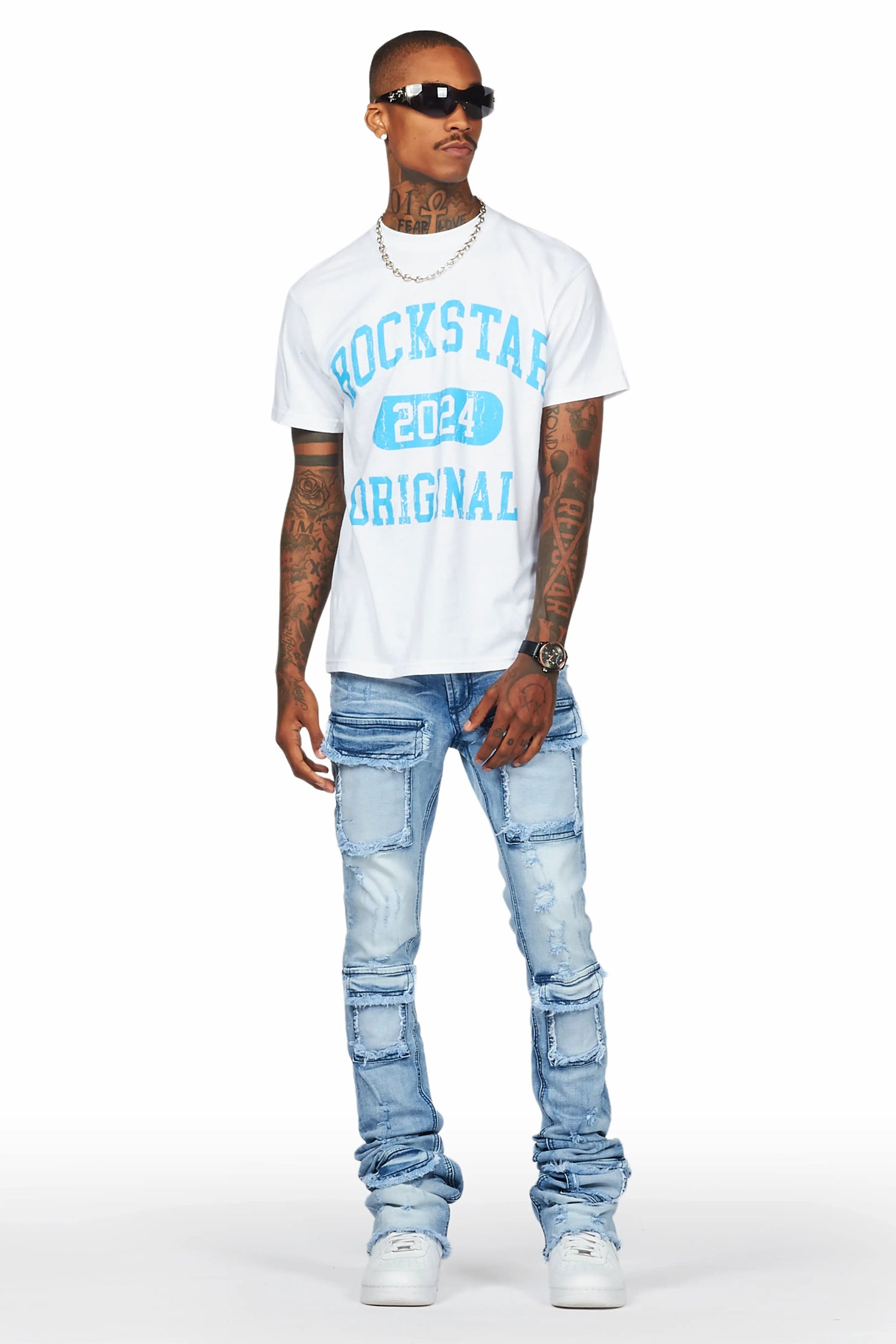 Japoo Blue Super Stacked Flare Jean