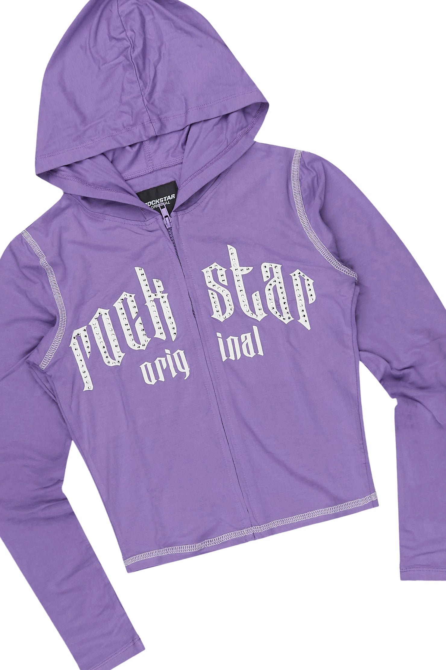 Girls Zyriah Purple Rhinestone Lounge Track Set