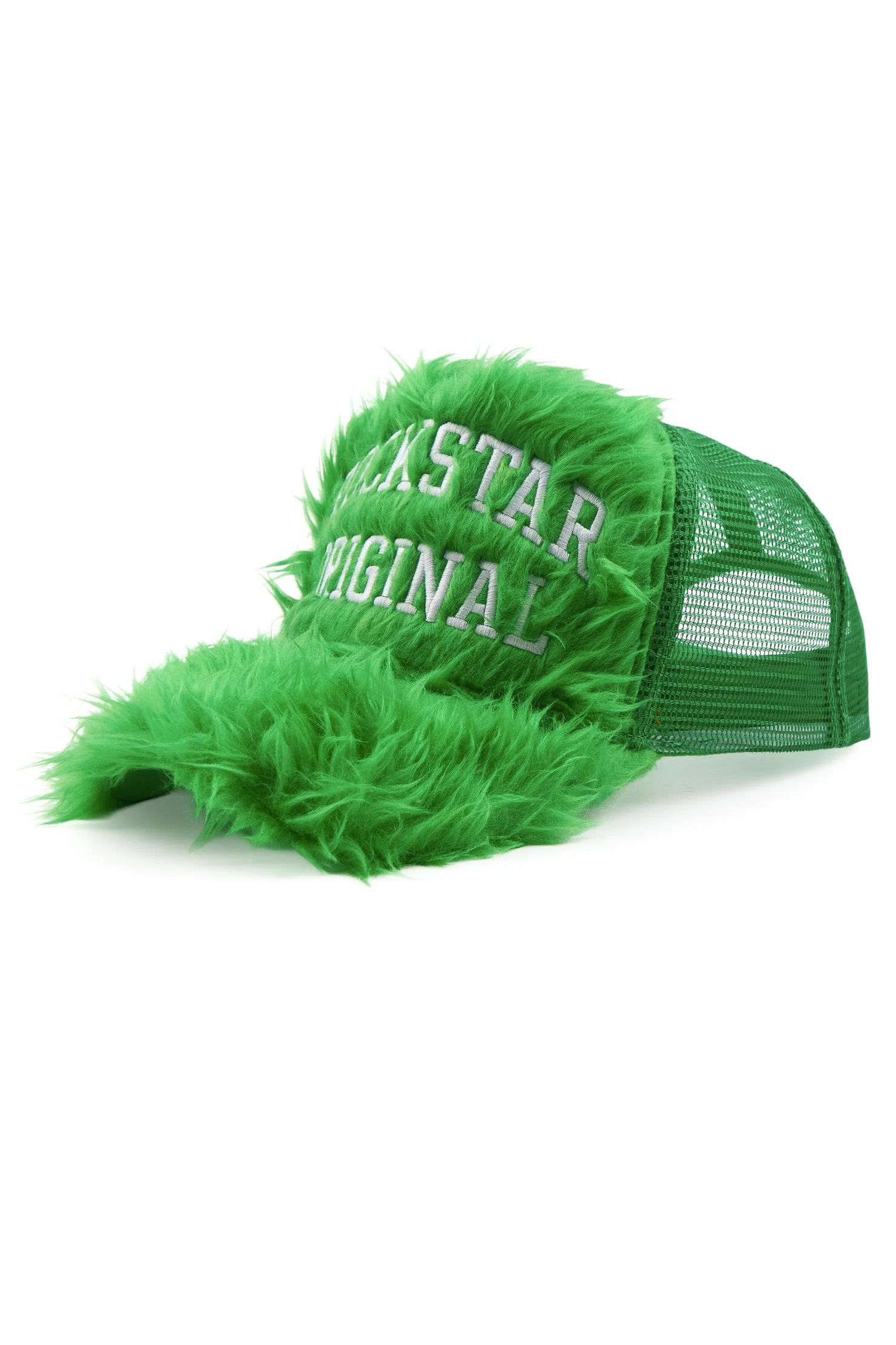 Shaggy Green Fur Trucker Hat
