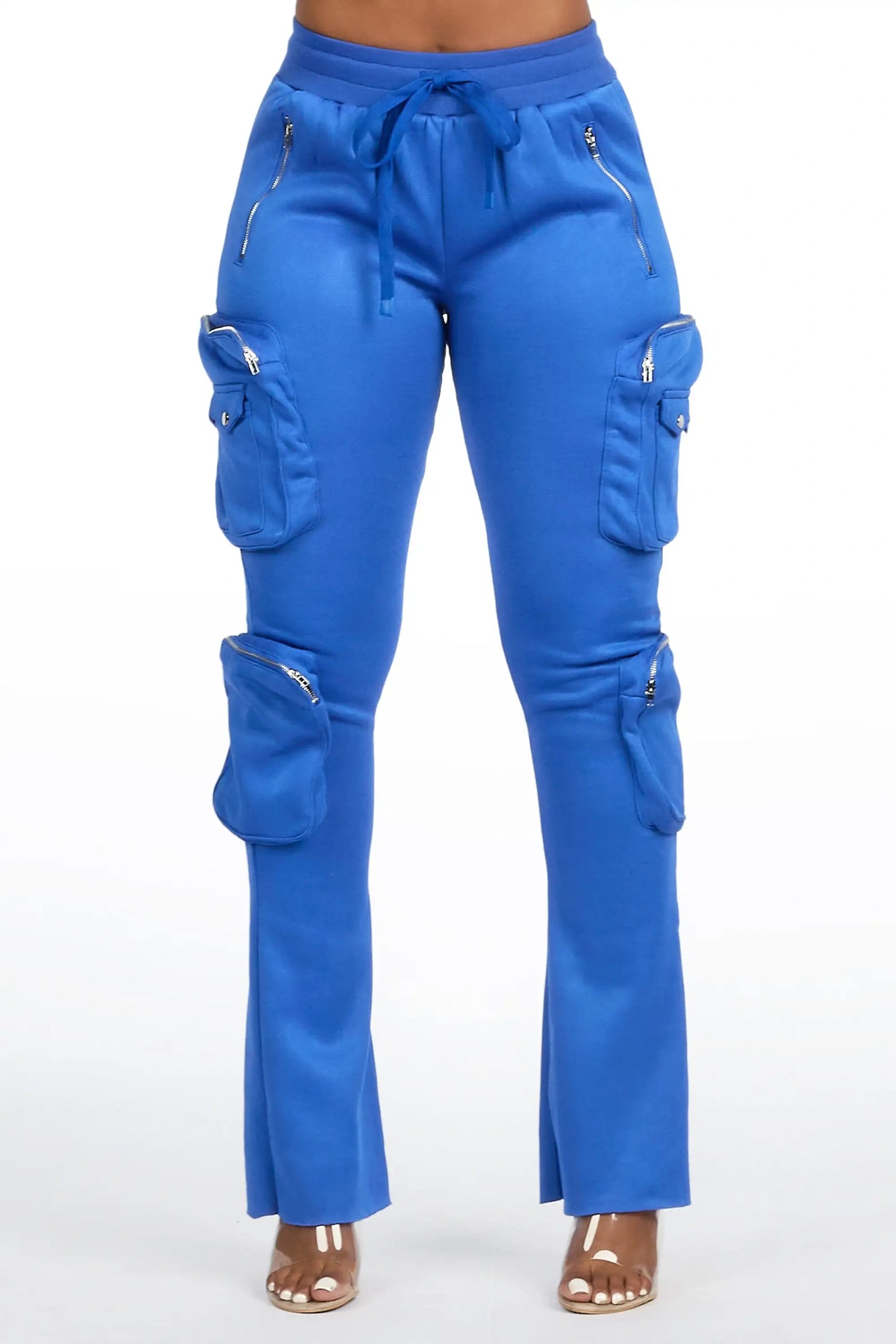 Cheronnie Royal Blue Cargo Stacked Track Pant
