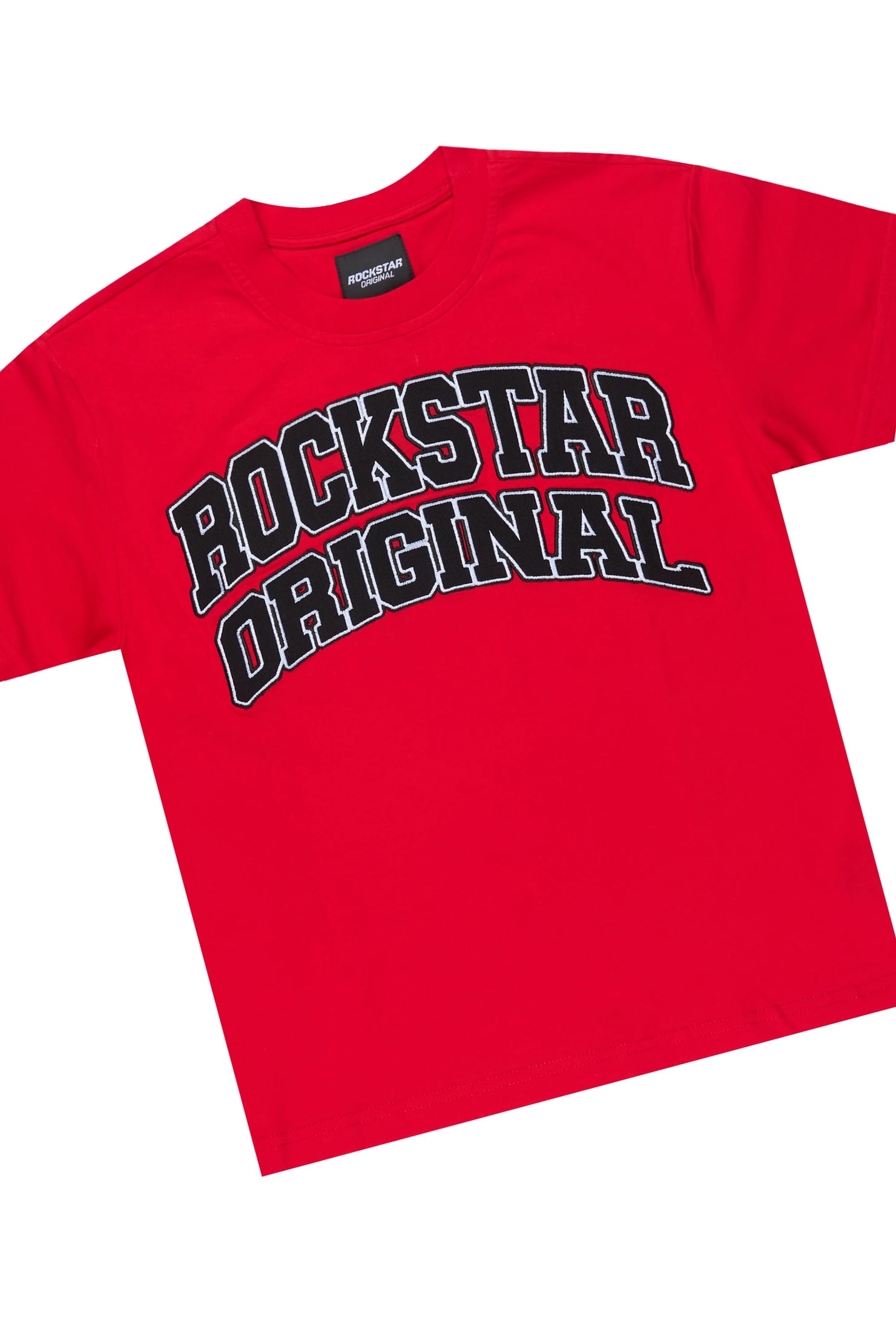 Boys Hooper Red Oversized T-Shirt/Short Set