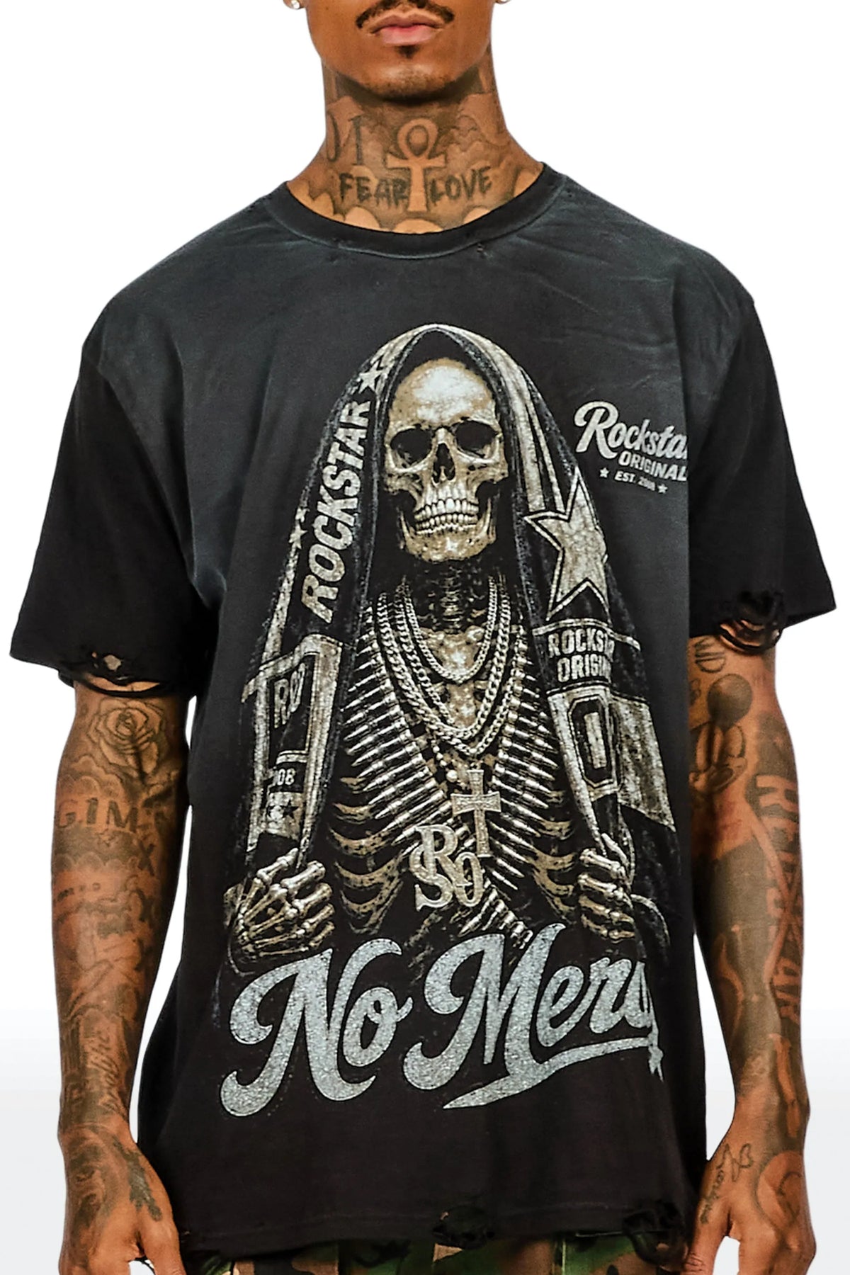 Inclemens Black Oversized Graphic T-Shirt