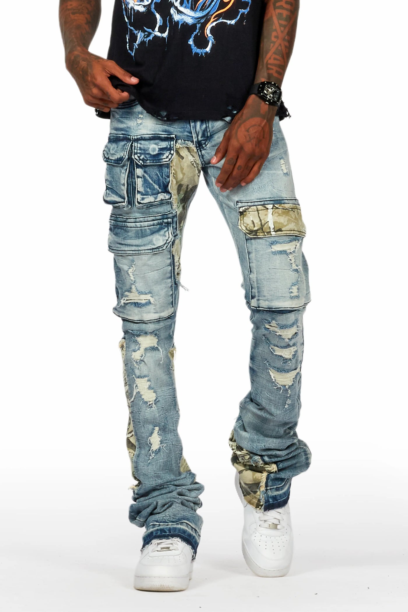 Zeta Blue Super Stacked Flare Jean– Rockstar Original
