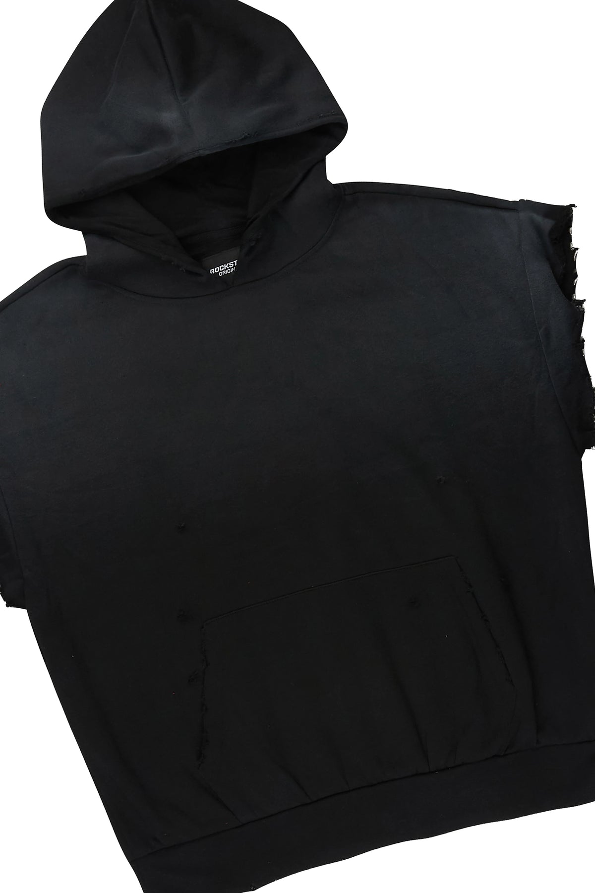 Warden 2.0 Black Cut Sleeve Hoodie/Extra Long Jort Set