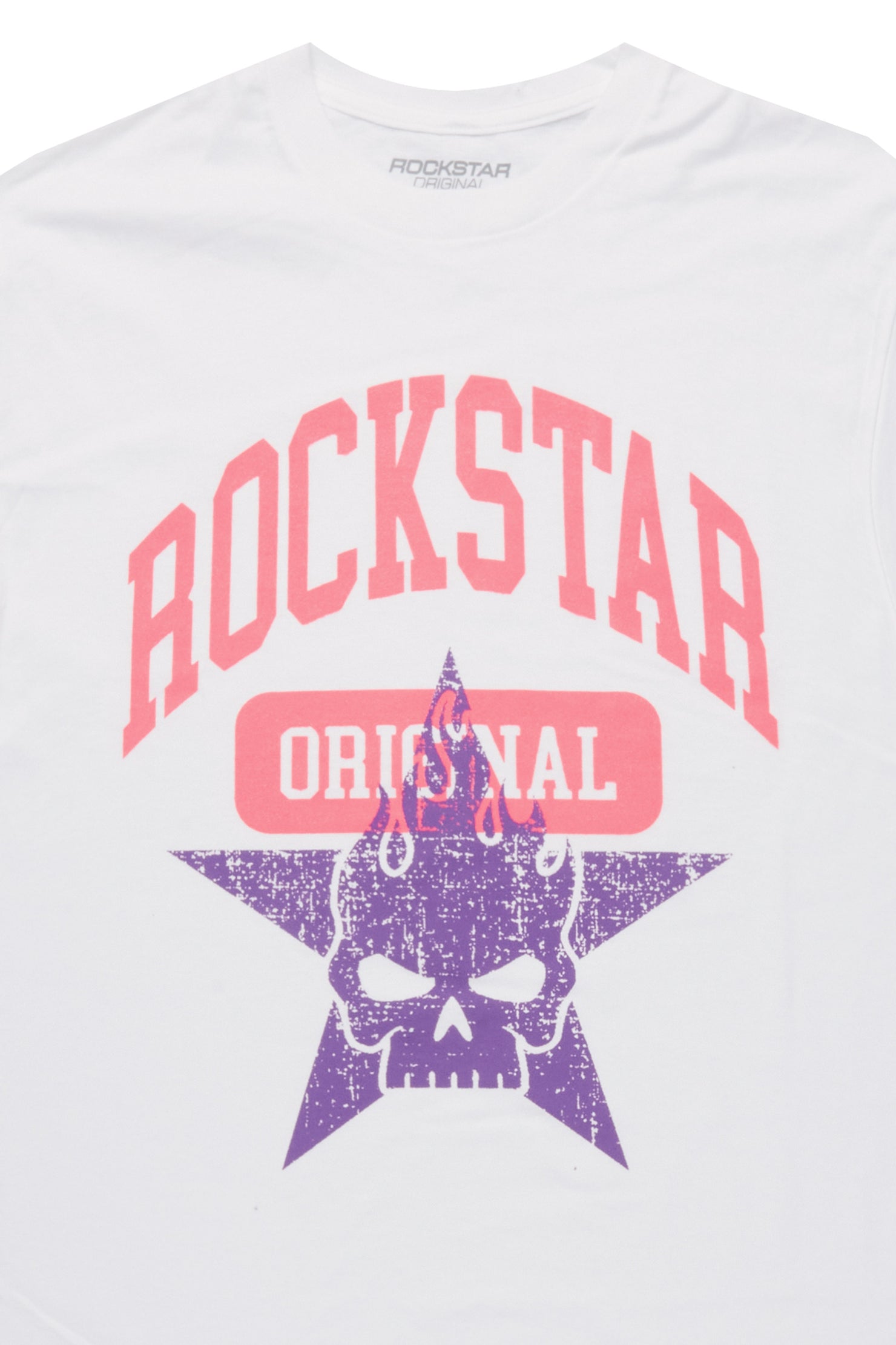 Girls Semaji White/Pink Graphic T-Shirt