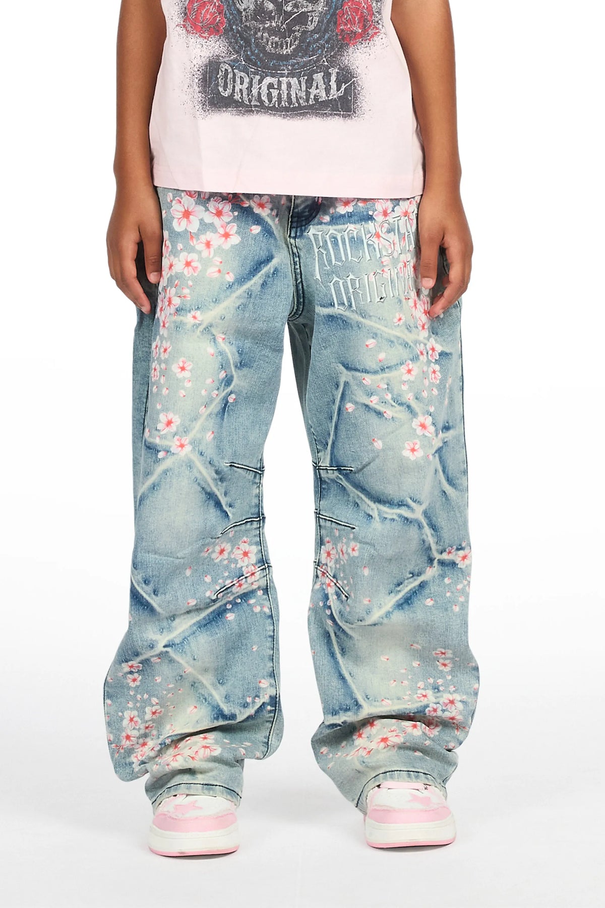 Girls Finna Blue Barrel Fit Jean
