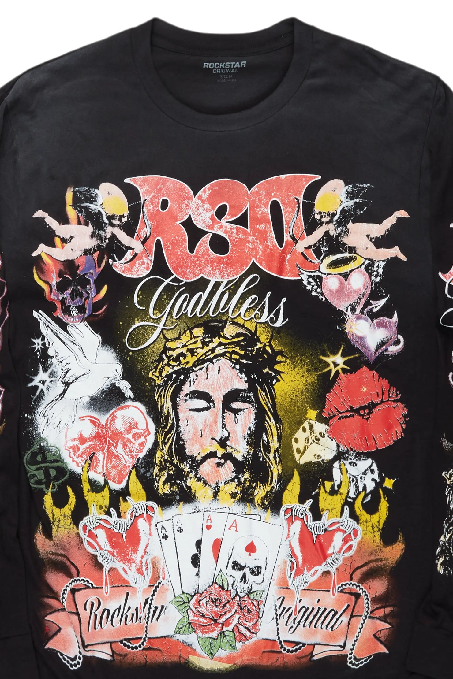 Germain Black Long Sleeve Graphic T-Shirt