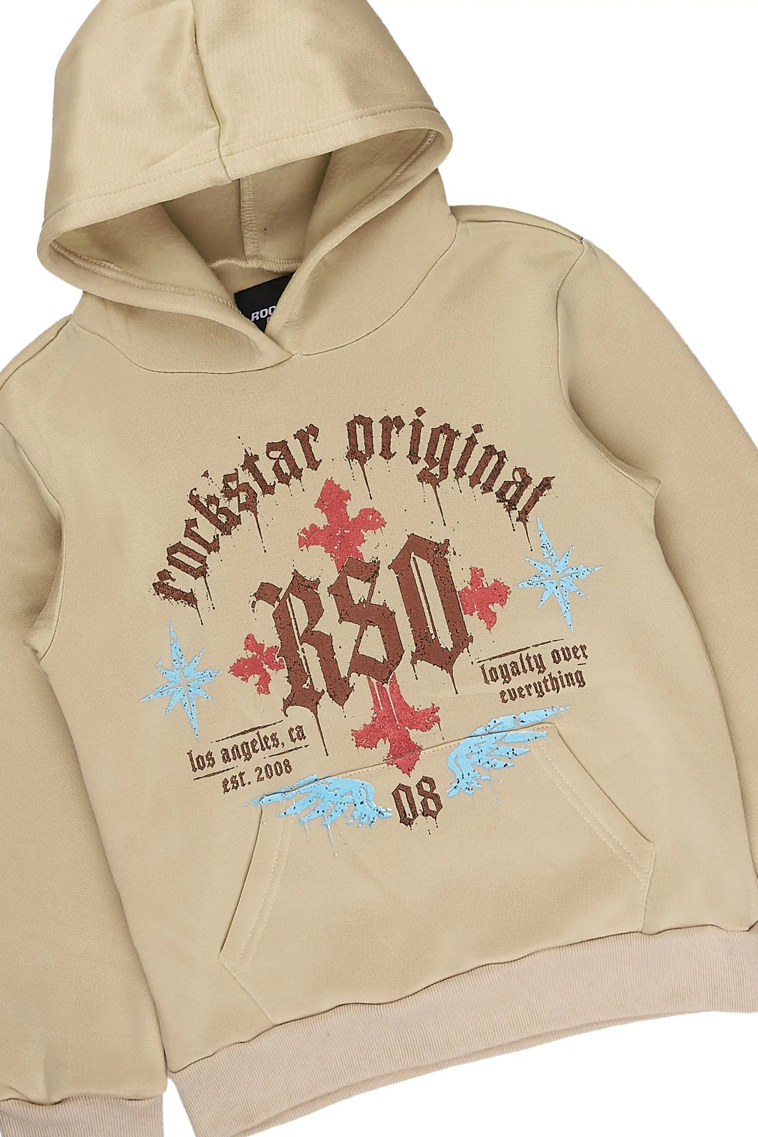 Girls Trenty Sand Stacked Hoodie Track Set