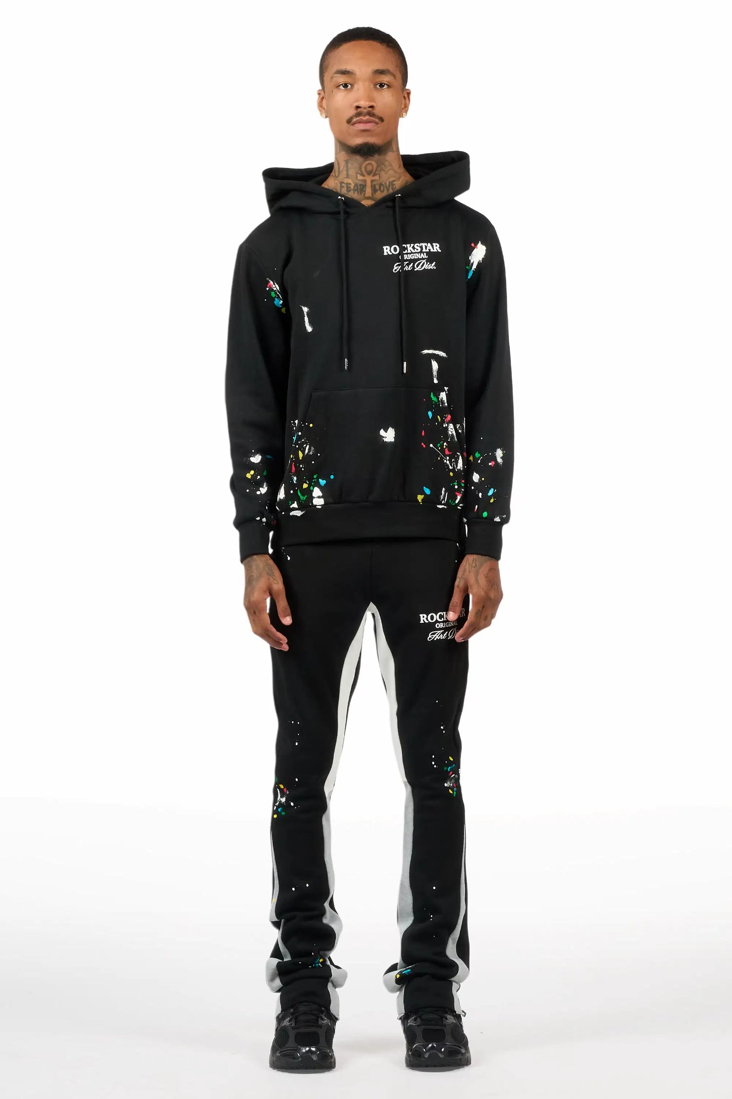 Art Dist 2.0 Black/Grey Hoodie/Stacked Flare Track Set