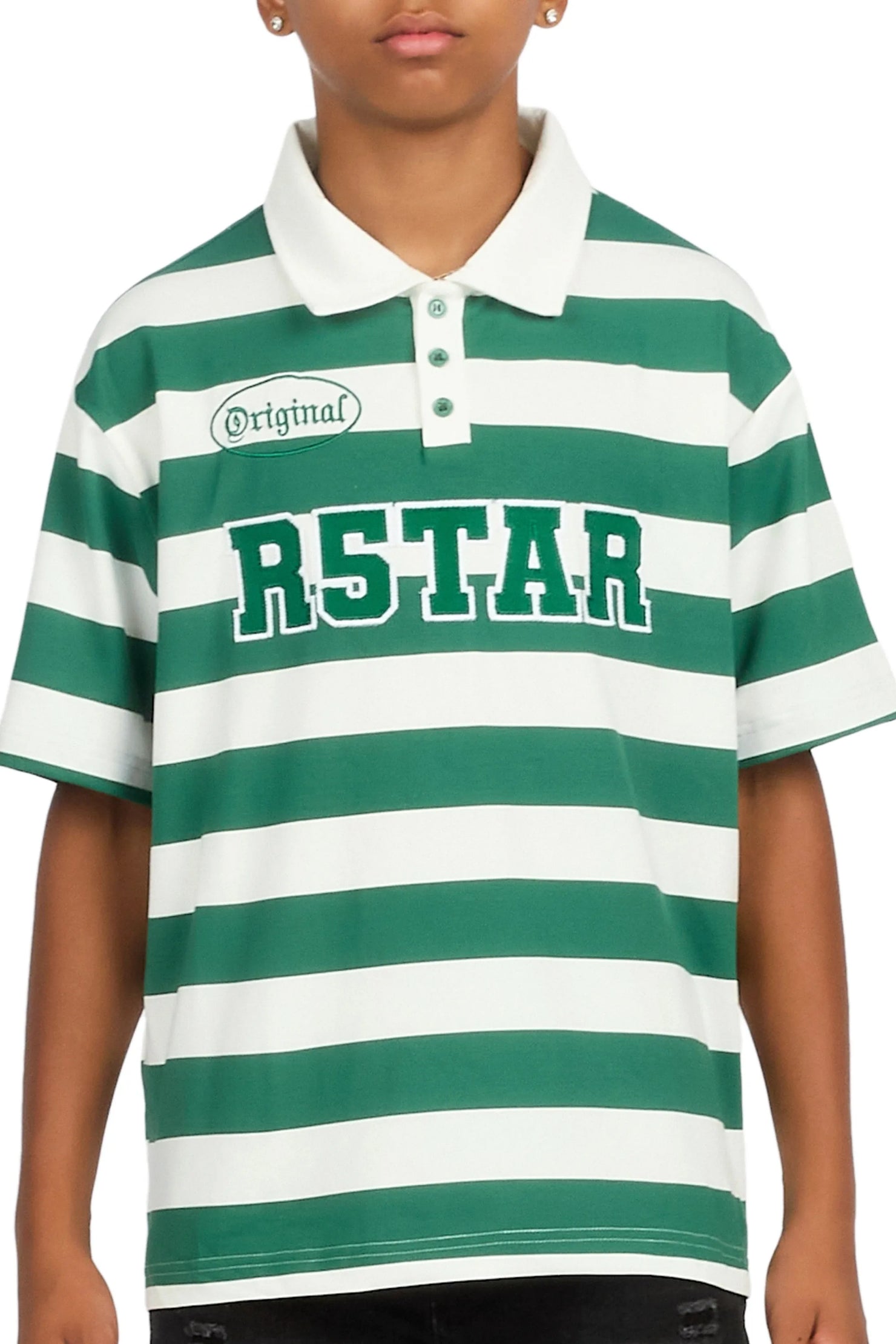 Boys Fintan Green/Cream Polo
