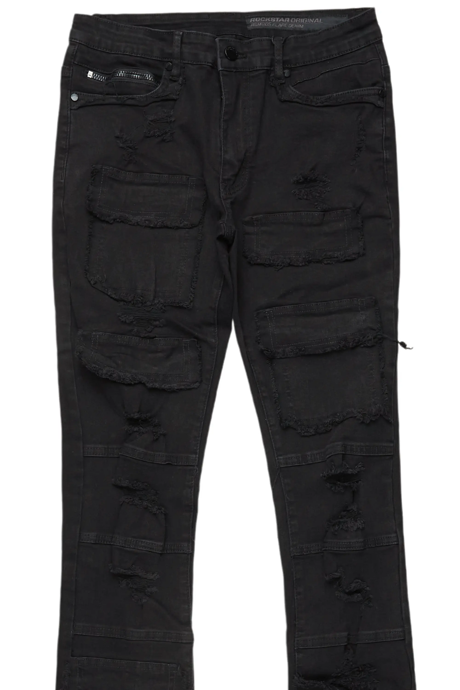 Erico Black Stacked Flare Cargo Jean