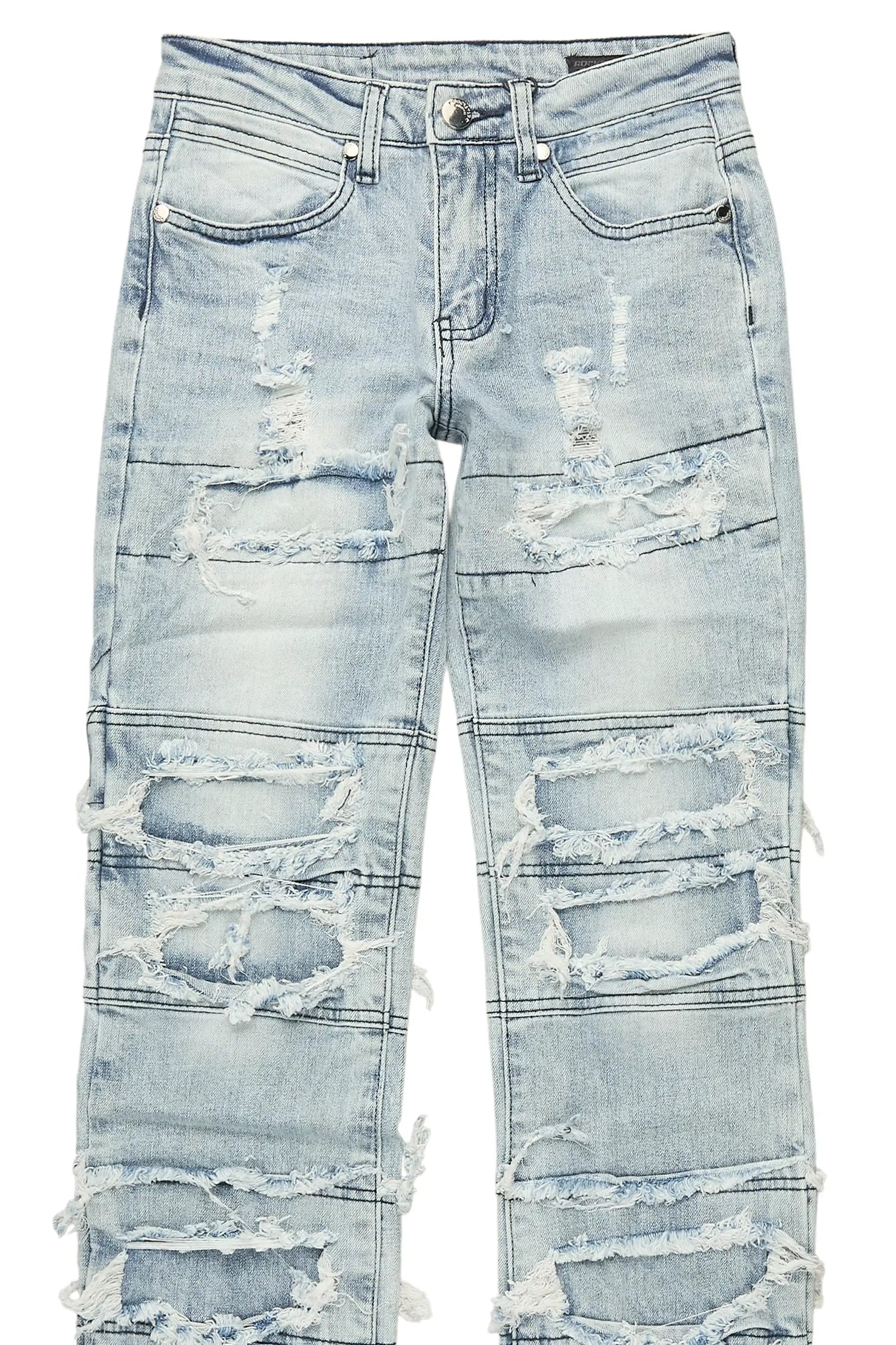 Boys Vasco Blue Stacked Flare Jean