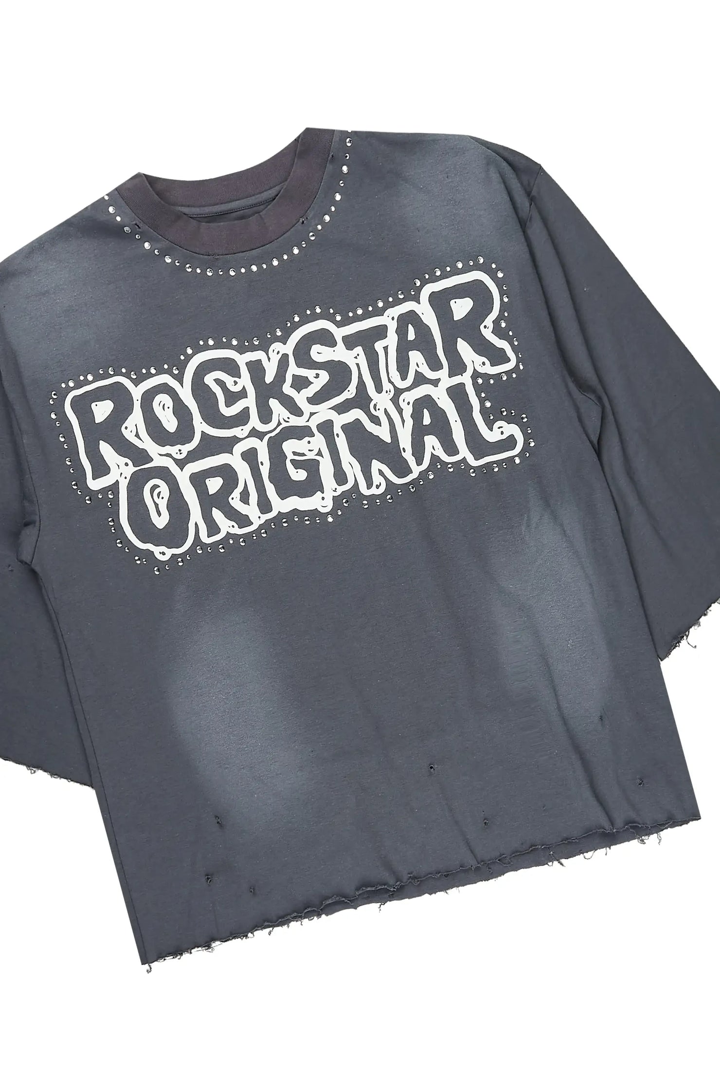Marc Charcoal Rhinestone T-Shirt Short Set