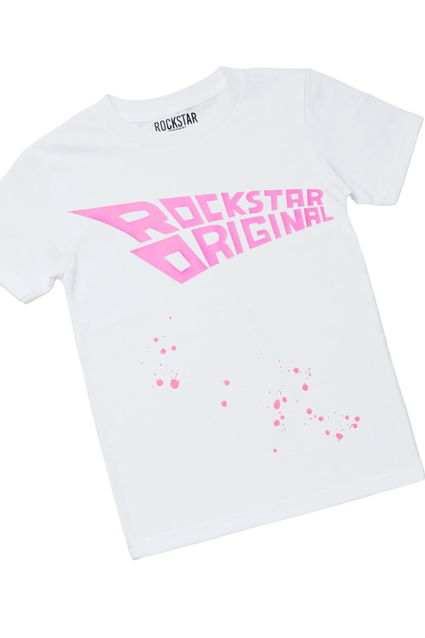 Girls Elani White T-Shirt Slim Jean Set