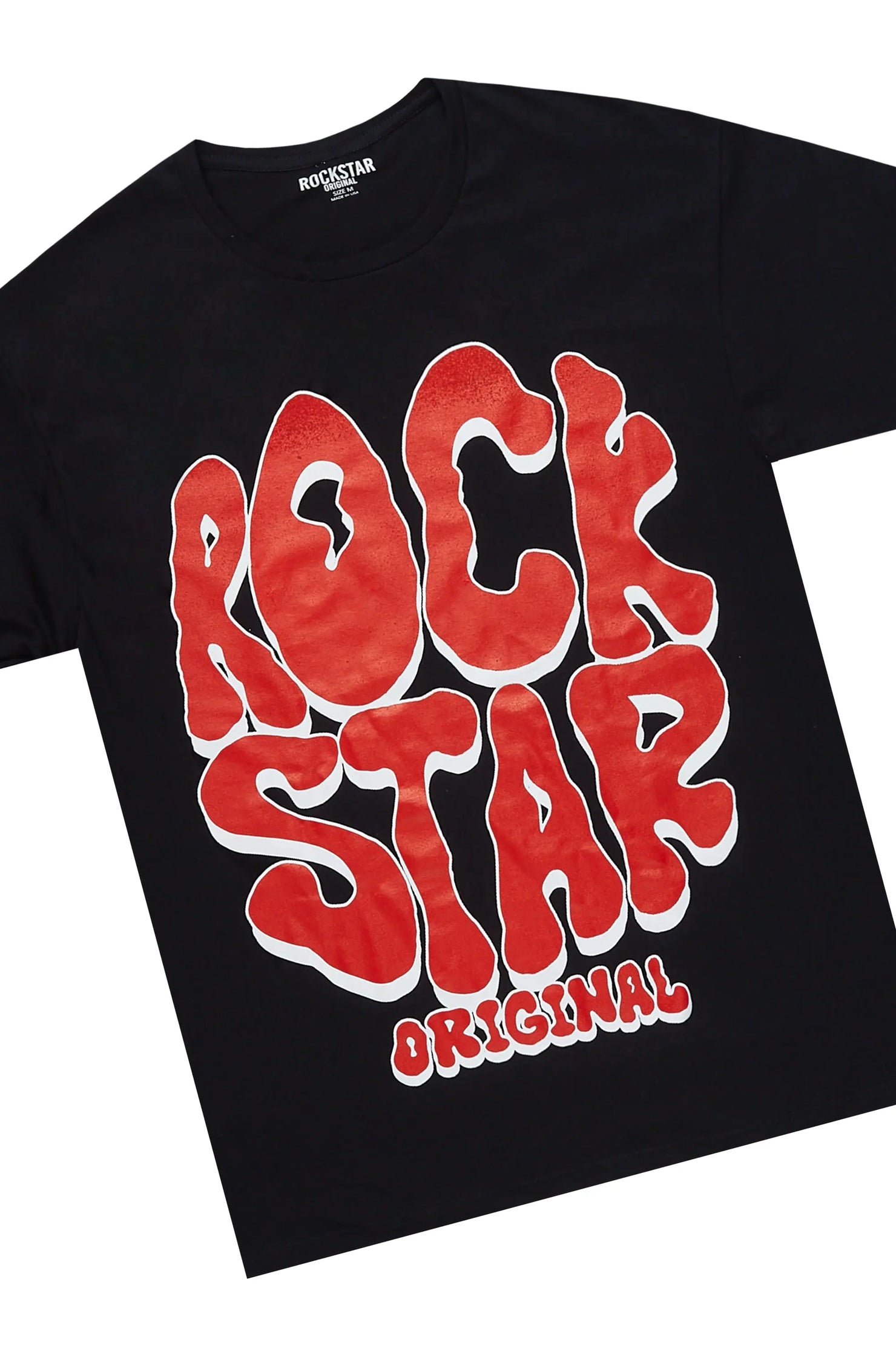 Warblen Black/Red T-Shirt/Stacked Flare Pant Set