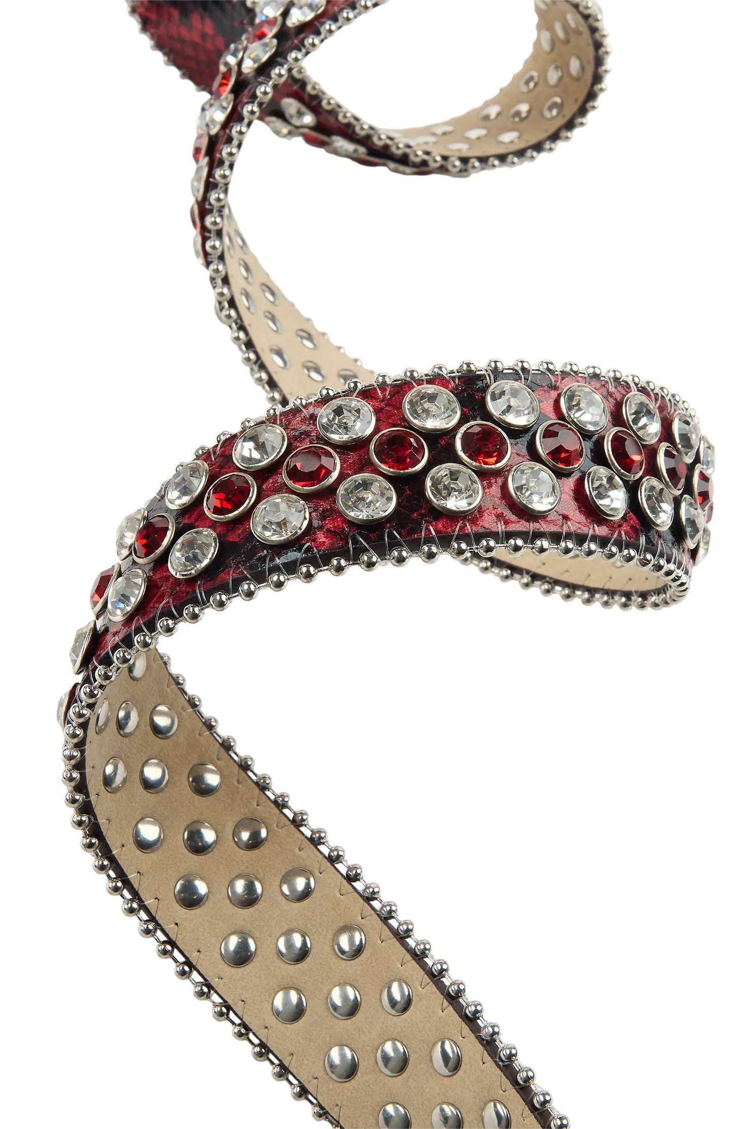 Elm Red Rhinestones Rockstar Logo Belt