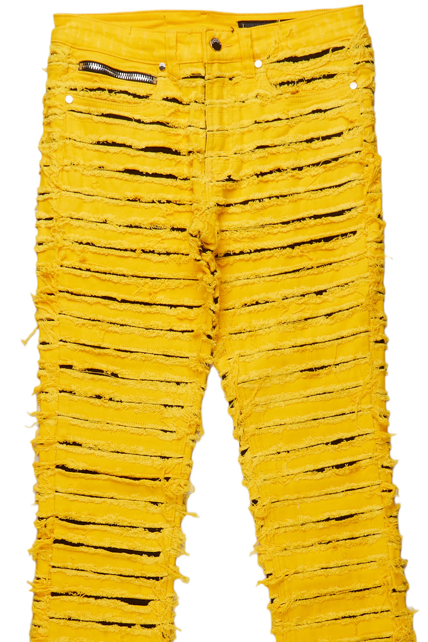 Korren Yellow/Black Stacked Flare Jean