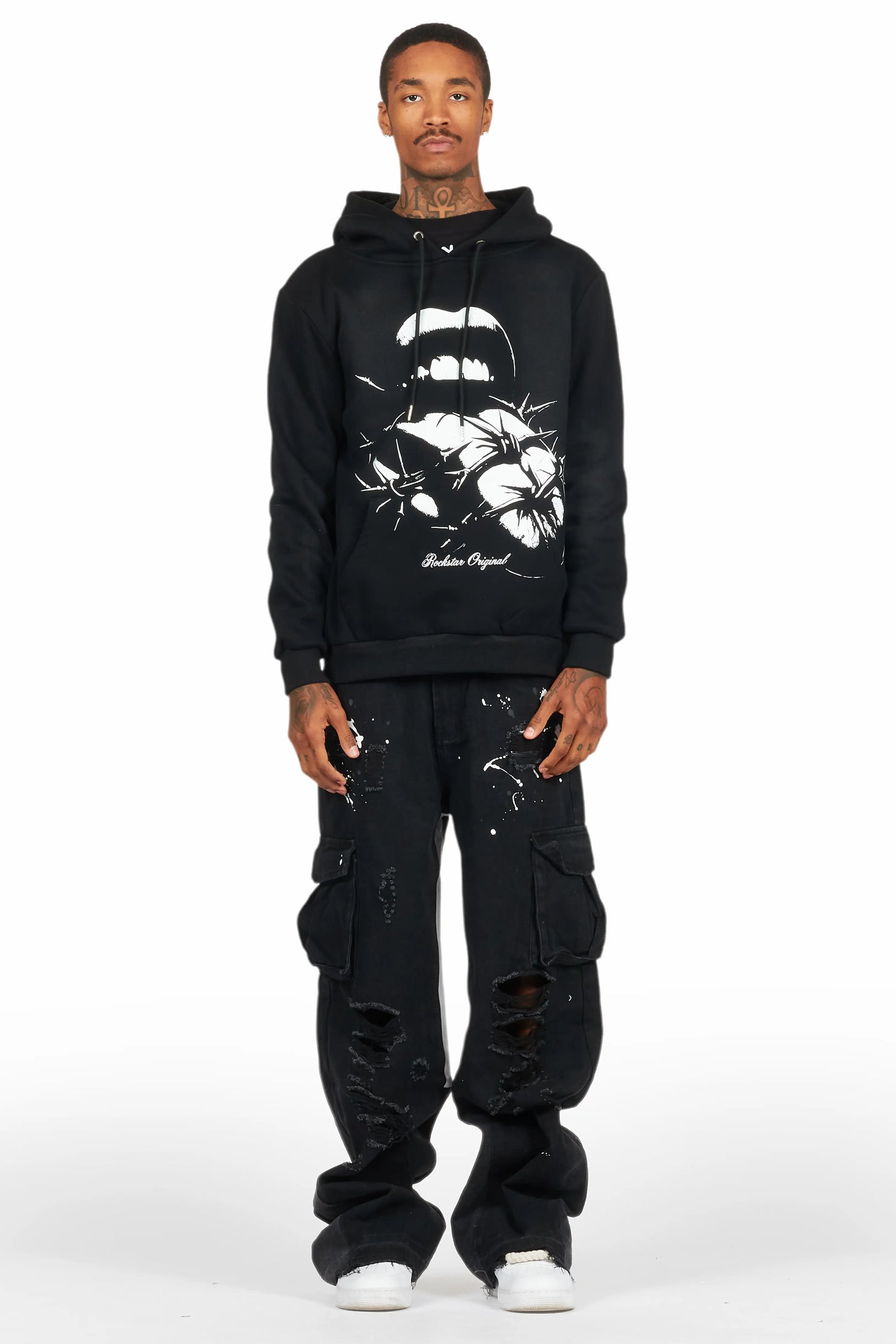 Schmear Black Graphic Hoodie