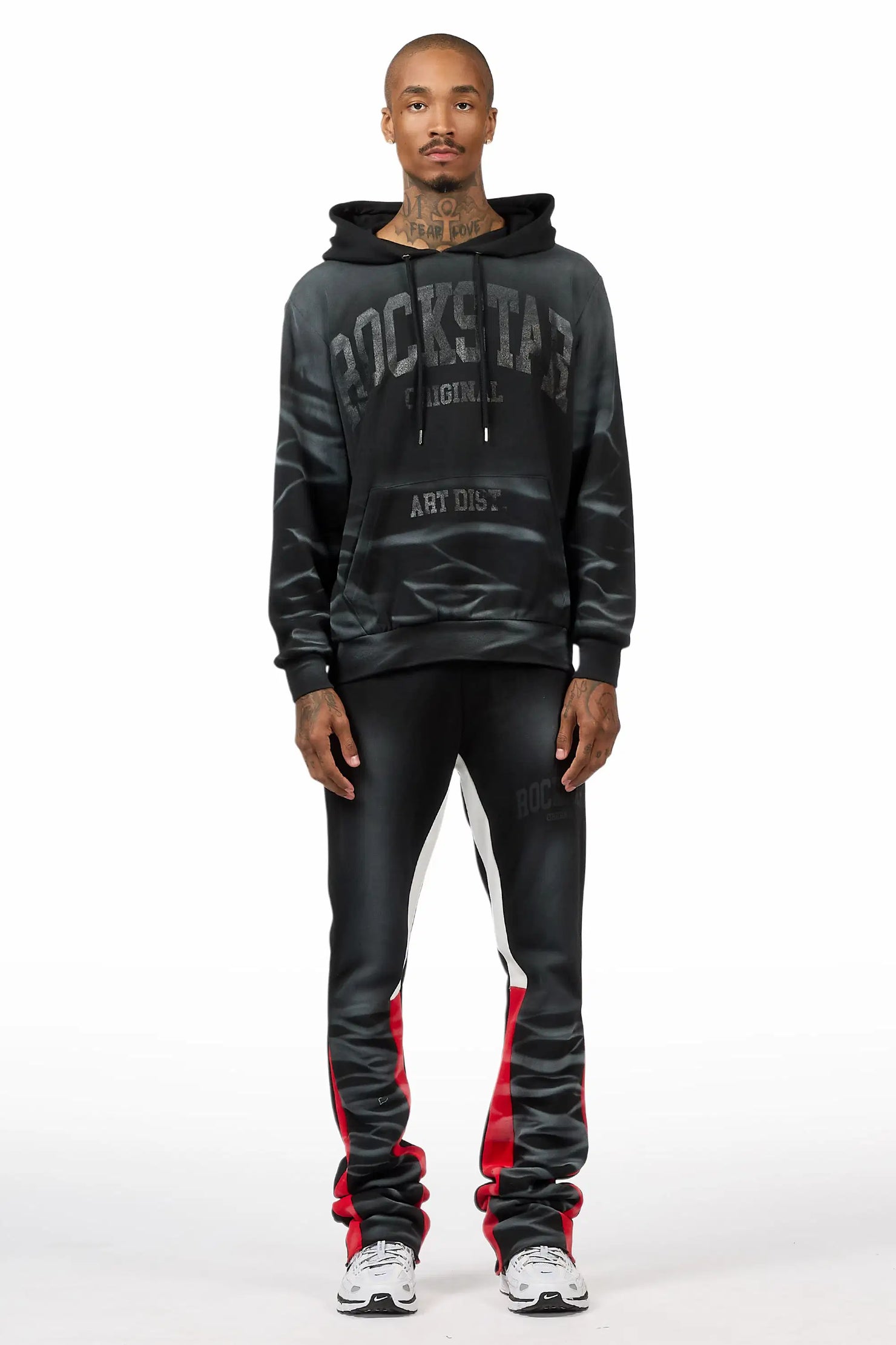 Nelly 2.0 Black Hoodie/Stacked Flare Track Set