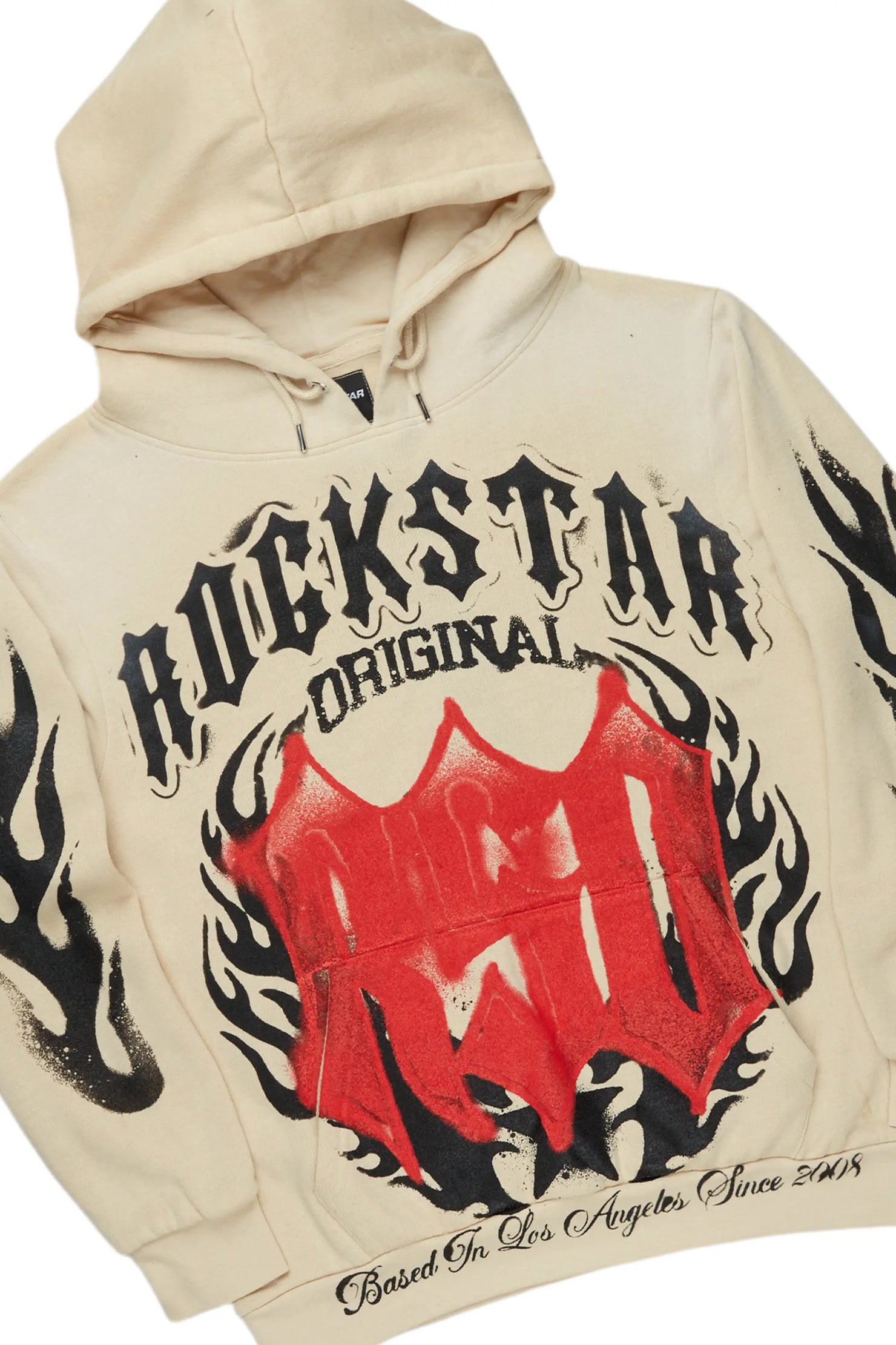 Boaz Beige Stacked Flare Hoodie Track Set