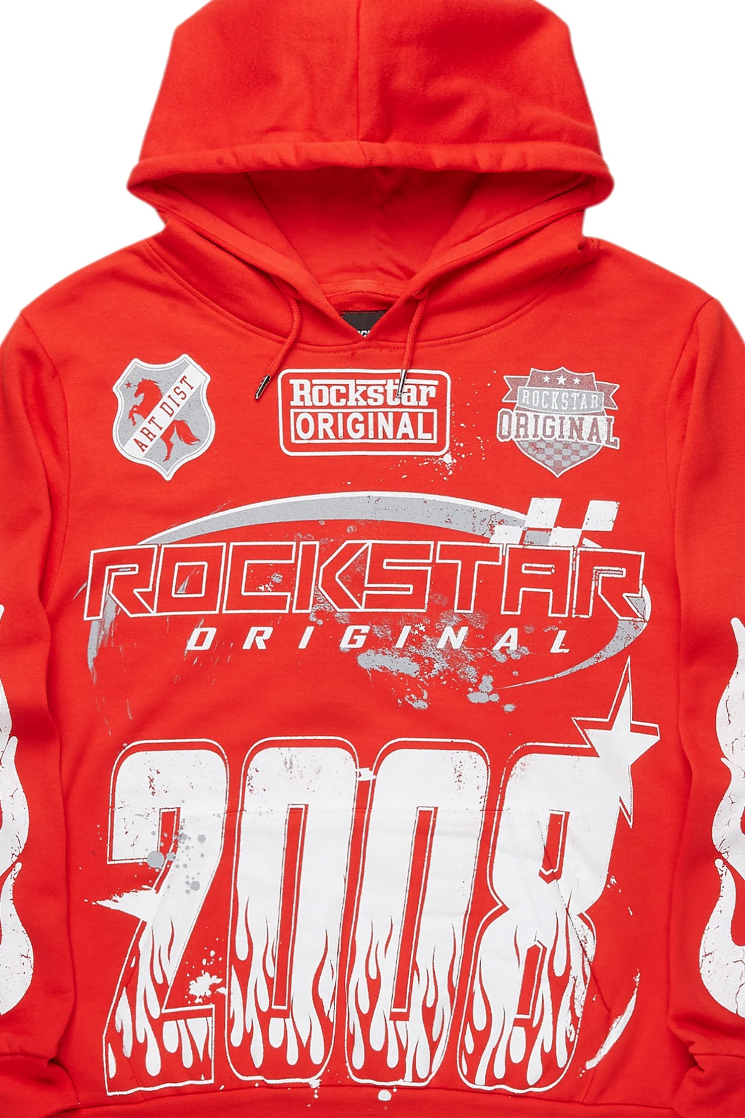 Amos Red/White Graphic Hoodie