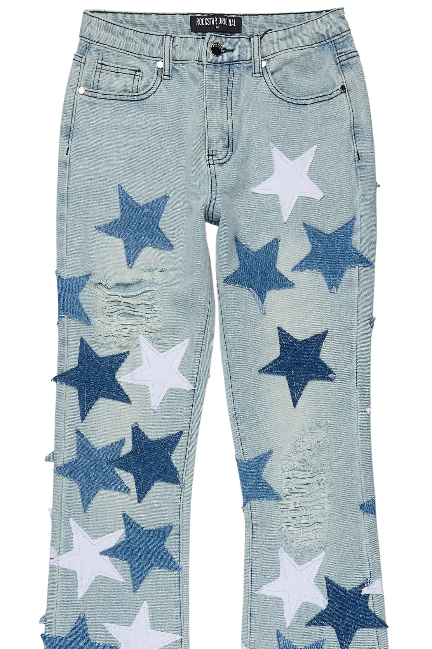 Starlena Light Wash Stacked Flare Jean