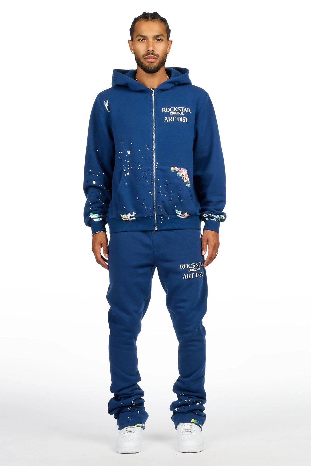 Art Dist Navy Zip Up Hoodie/Stacked Track Set
