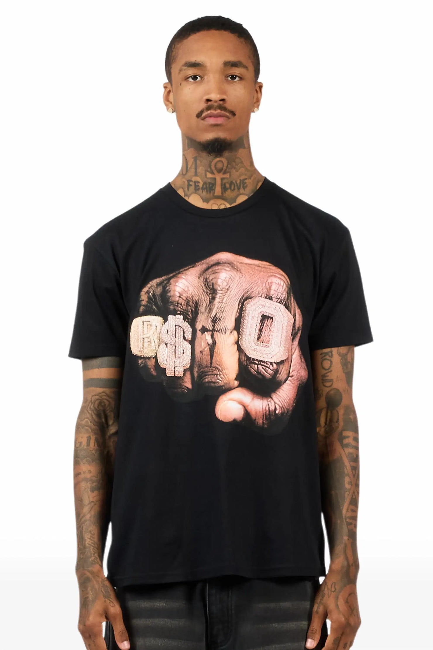 Janus 2.0 Black Oversized Graphic T-Shirt