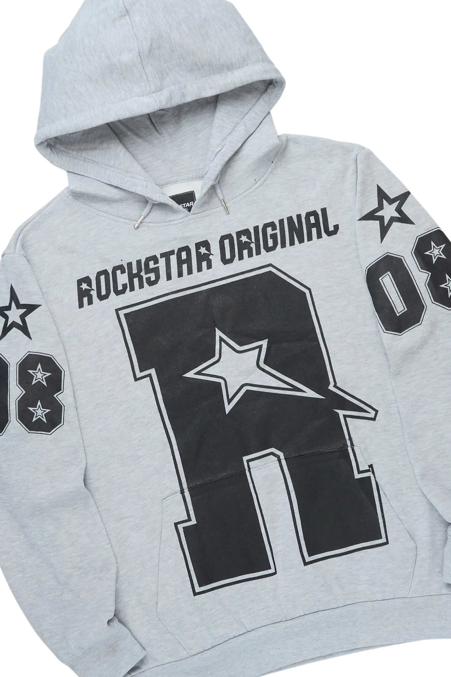Skender Heather Grey/Black Hoodie/Stacked Flare Track Set