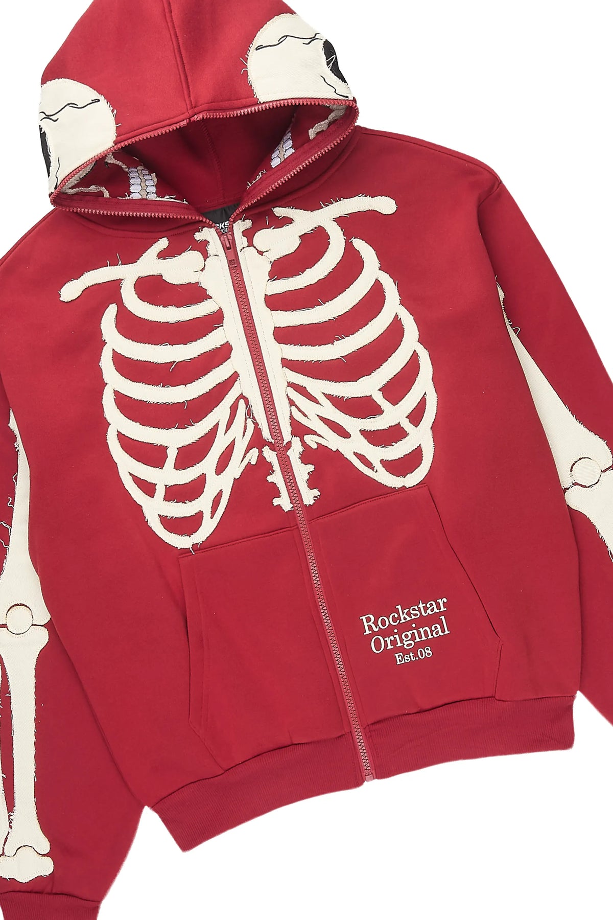 Boys Scathe Burgundy Patch Zip Up/Baggy Track Set