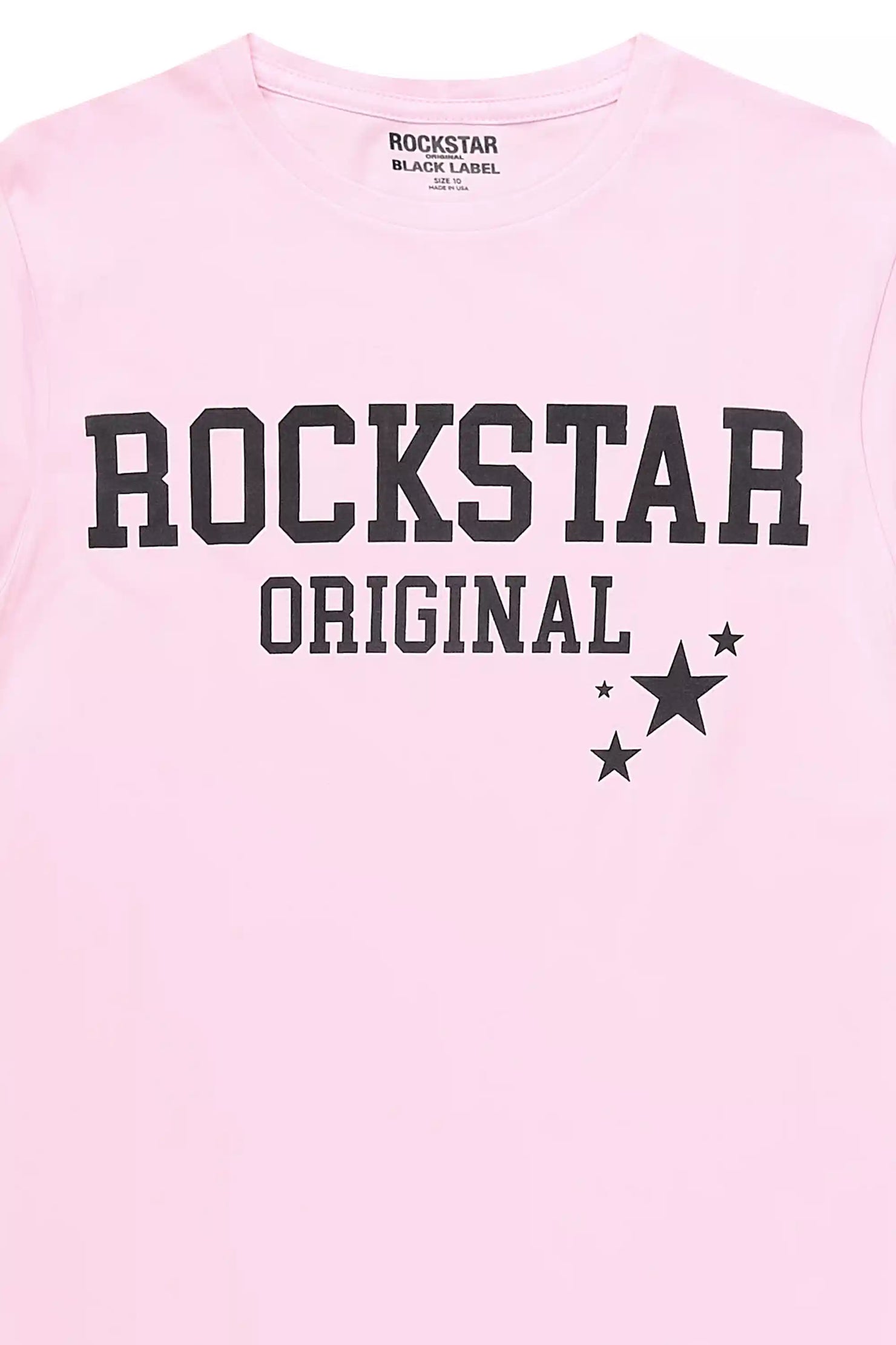 Girls Pluton Pink/Black Graphic T-Shirt