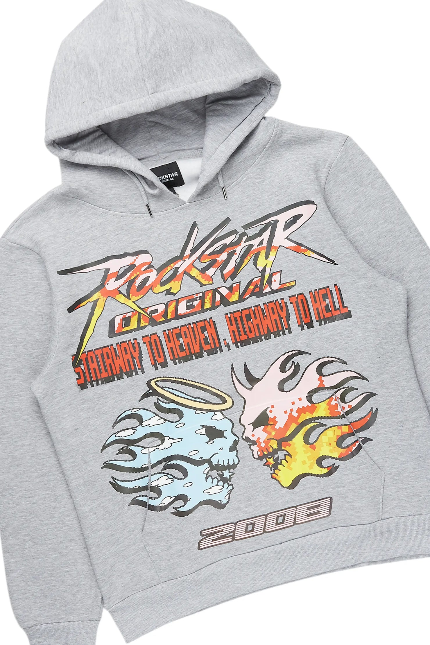 Sky Grey/Black Stacked Flare Pant Set