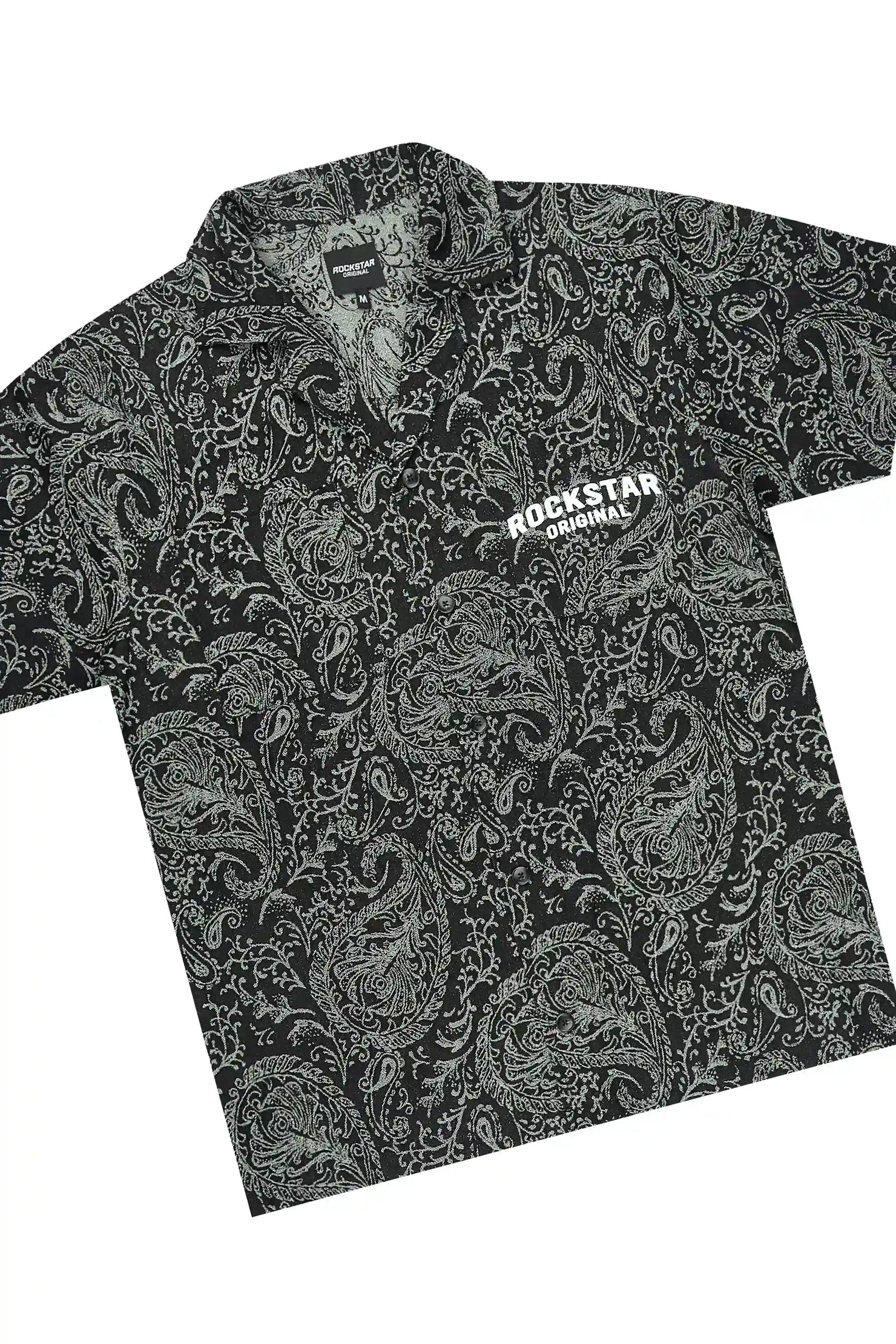 Franklin Black Button Down Shirt/Short Set