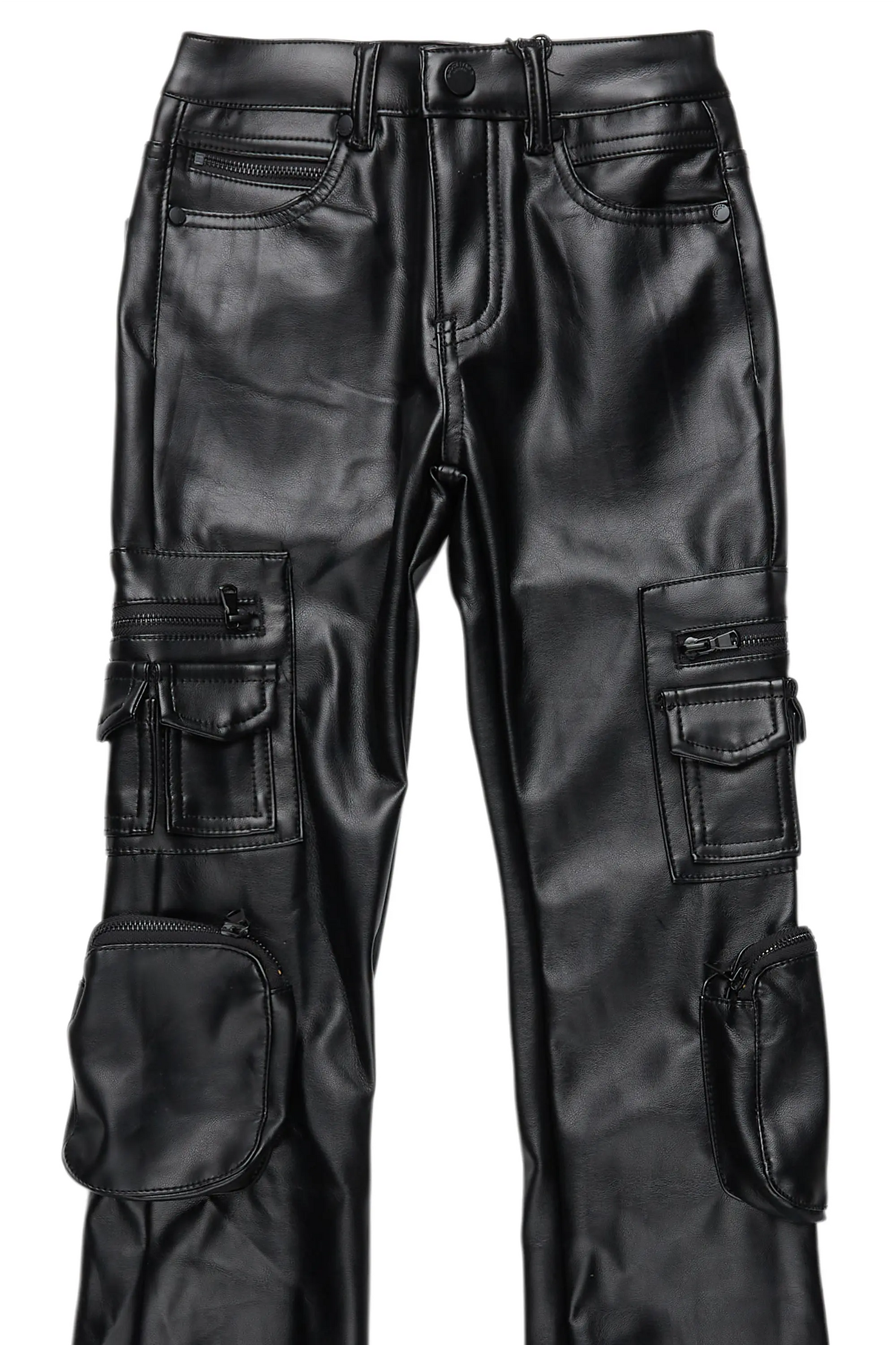 Girls Sutton Black  PU Leather Jean