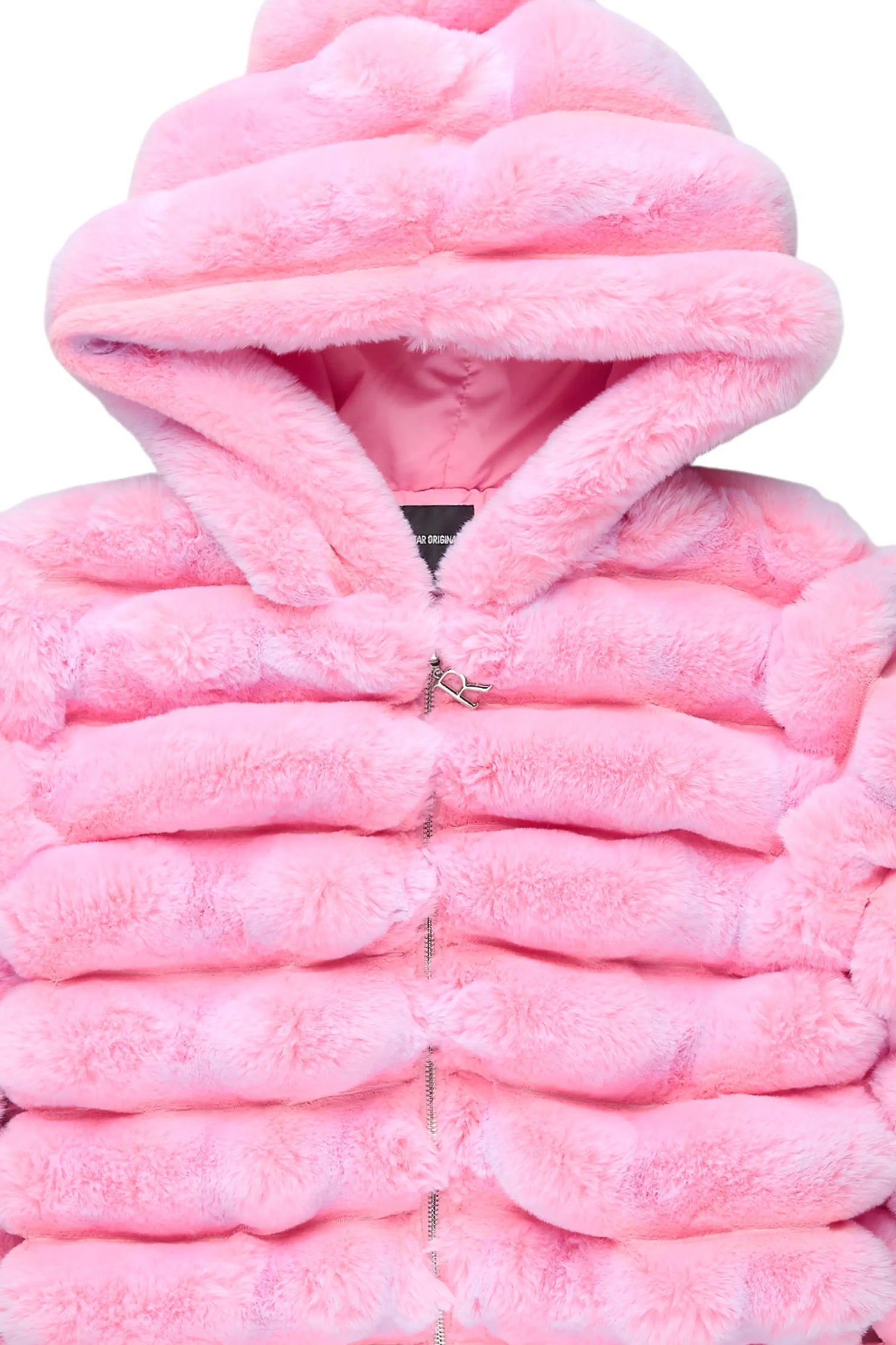Vinetria Pink Fur Jacket With Hood