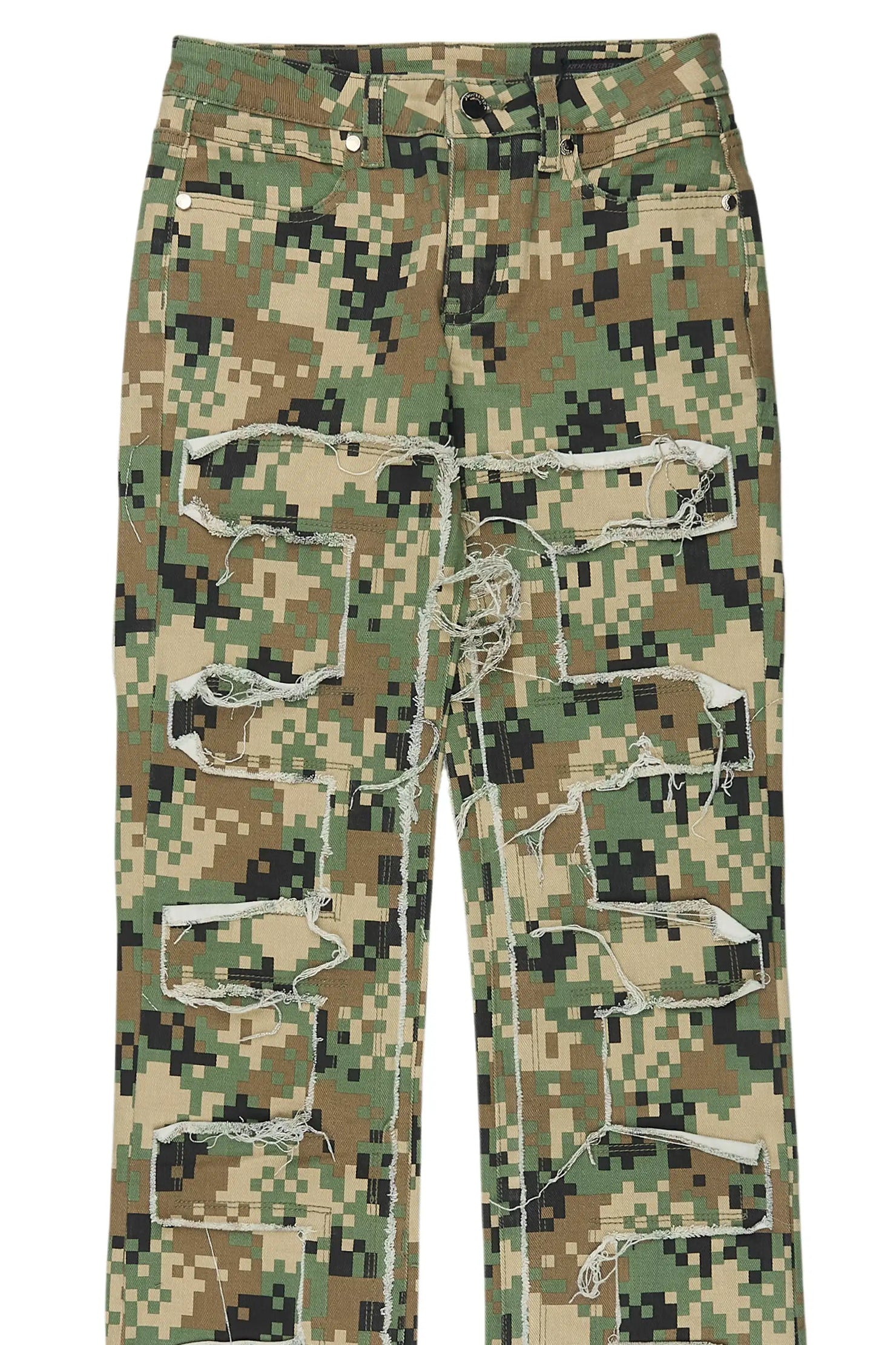 Boys Shake Digital Camo Stacked Flare Jean
