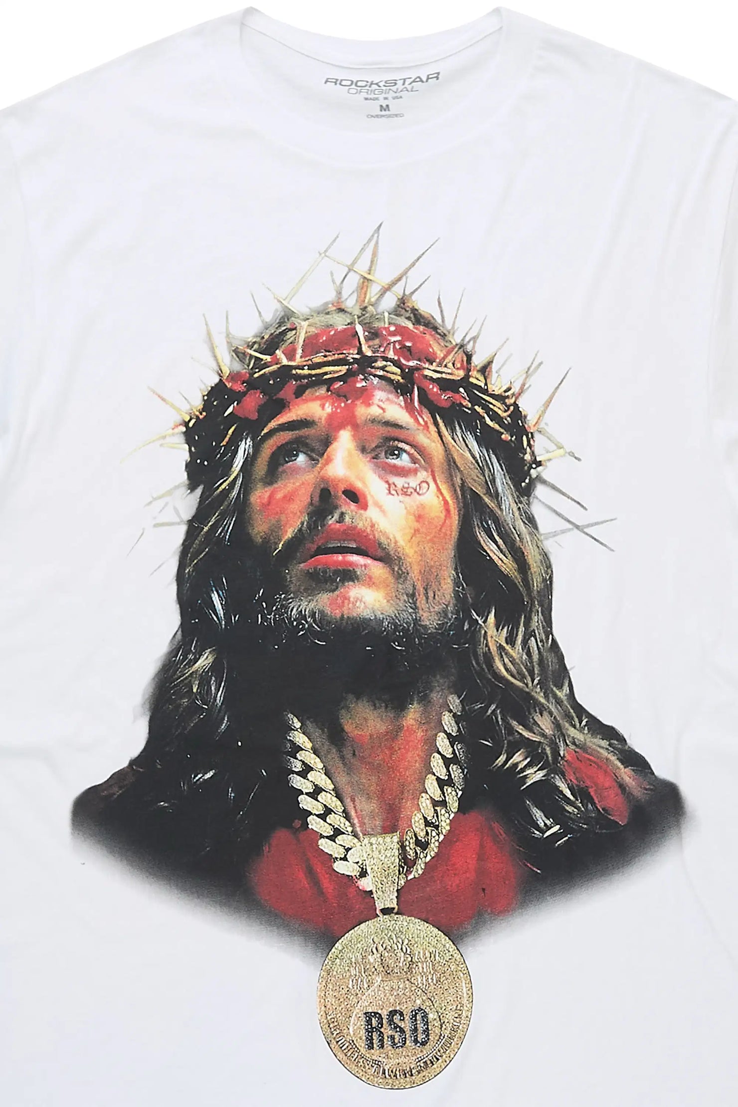 Amina 2.0 White Oversized Graphic T-Shirt