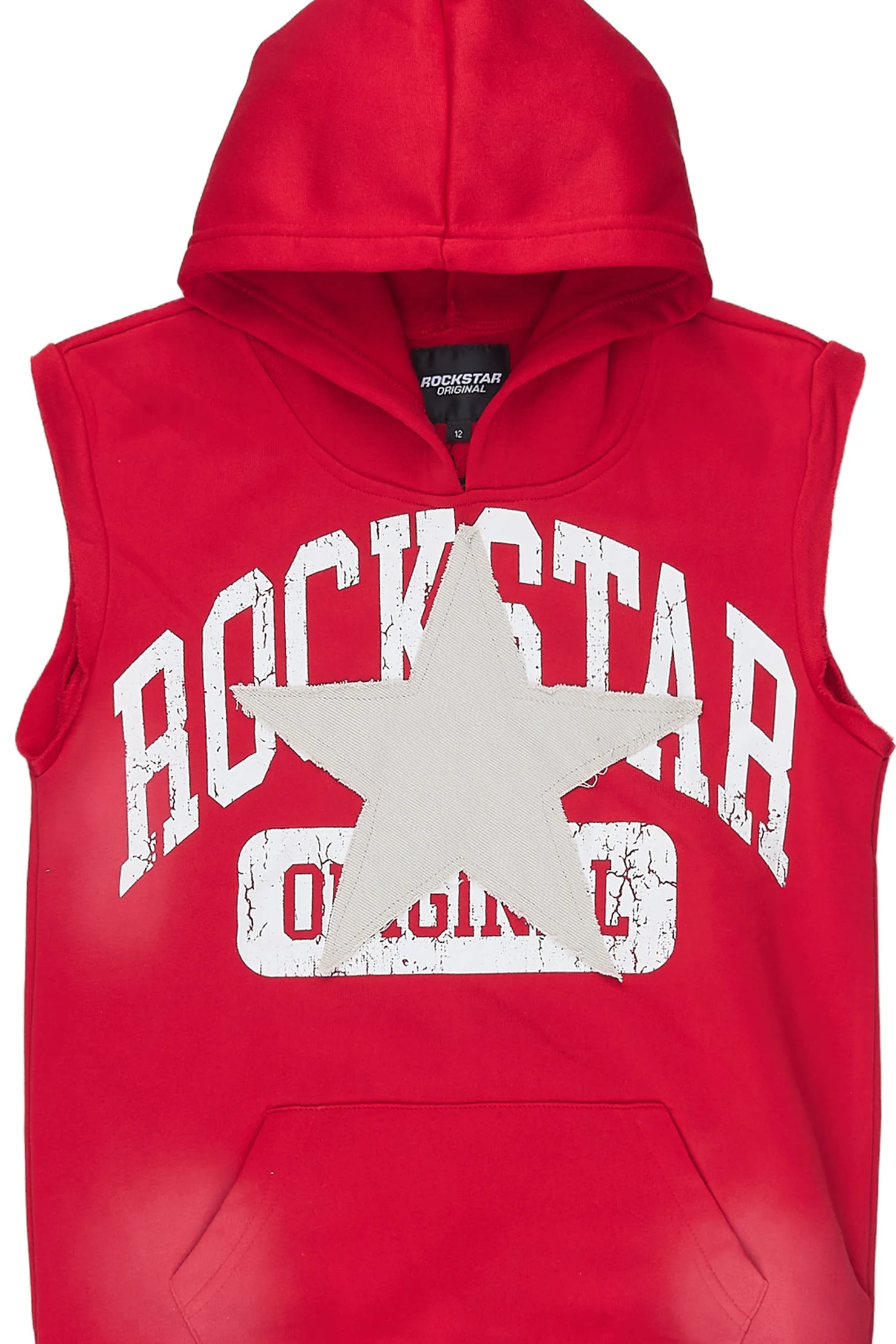 Boys Mallor Red Sleeveless Hoodie