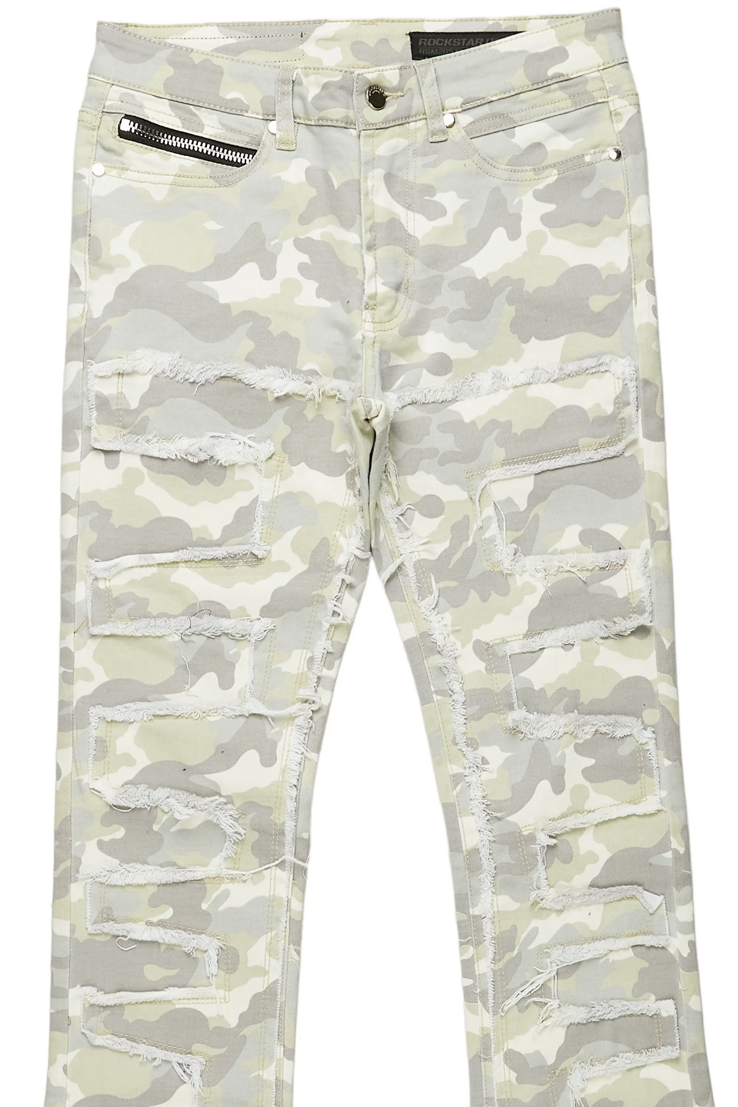 Shake Light Camo Stacked Flare Jean